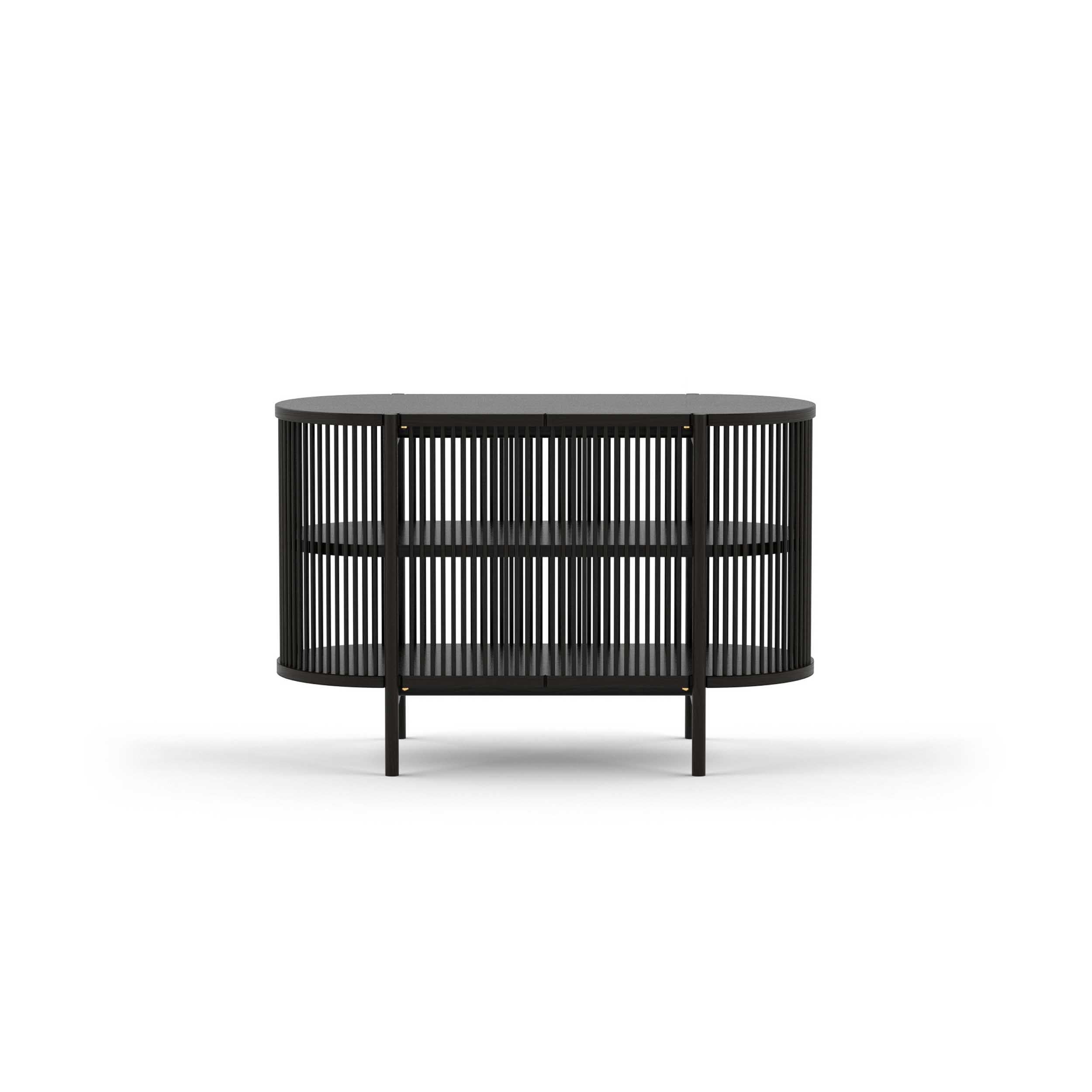 Sideboard Petit Bastone designed by Antrei Hartikainen for Poiat

Dimensions : 
H. 80 cm / W. 120 cm / D. 50 cm

Model shown in the picture : 
- Color : Black Oak 
- With doors

----

Designed by the award-winning master cabinet maker and designer