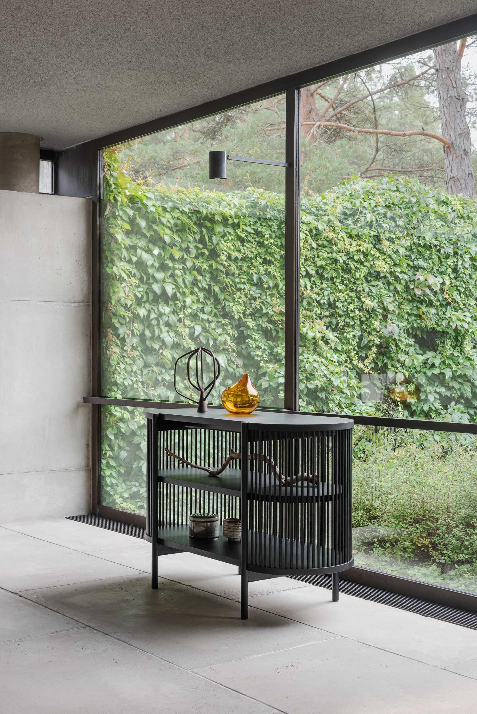 Contemporary Scandinavian Modern Sideboard 'Petit Bastone', 120, Doors version, Black Oak For Sale