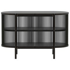 Credenza moderna scandinava 'Petit Bastone', 120, versione con ante, Black Oak