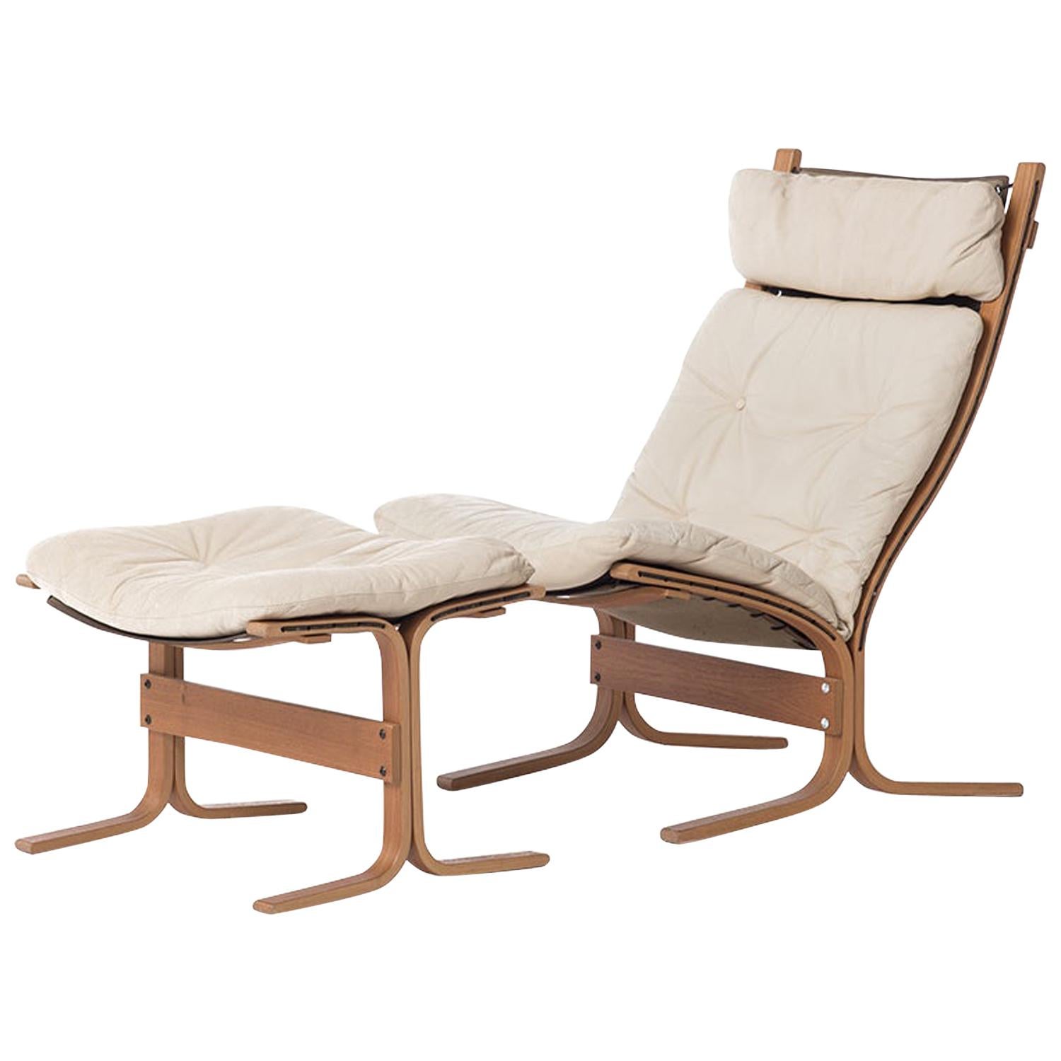Scandinavian Modern 'Siesta' Chair and Ottoman