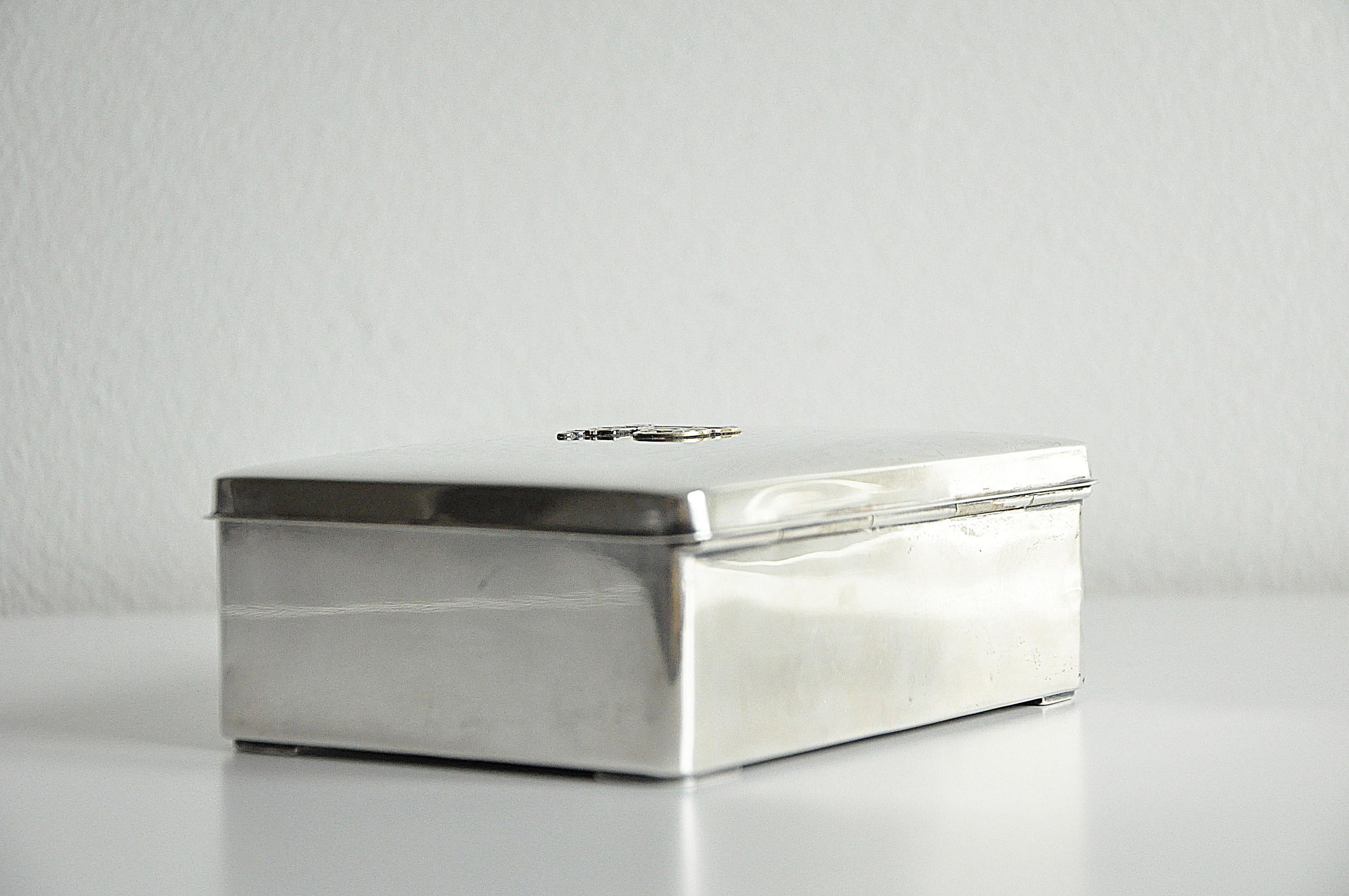 Scandinavian Modern Silver Box from C. G. Hallberg, Sweden -1937 For Sale 5