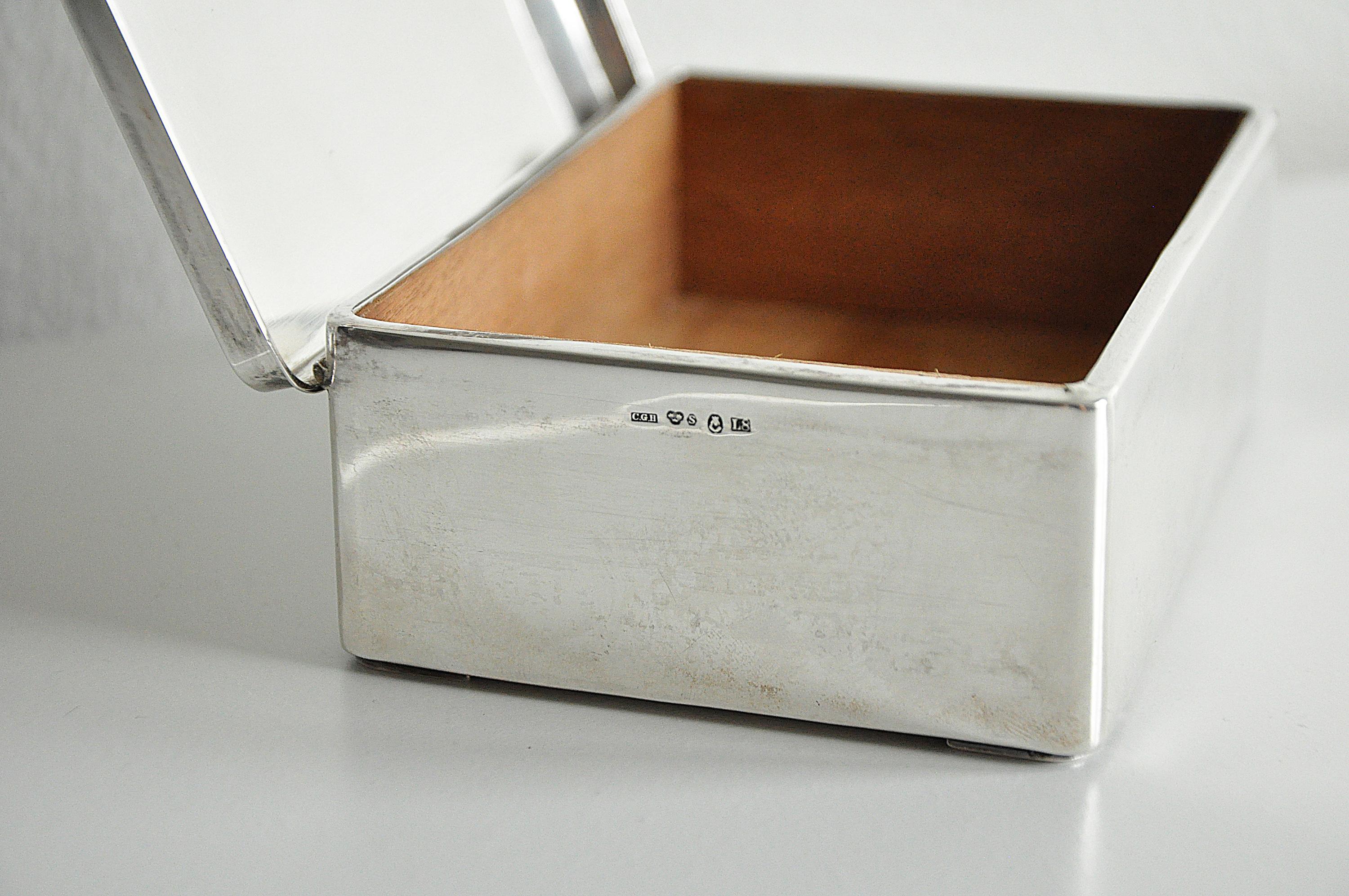 Mid-20th Century Scandinavian Modern Silver Box from C. G. Hallberg, Sweden -1937 For Sale