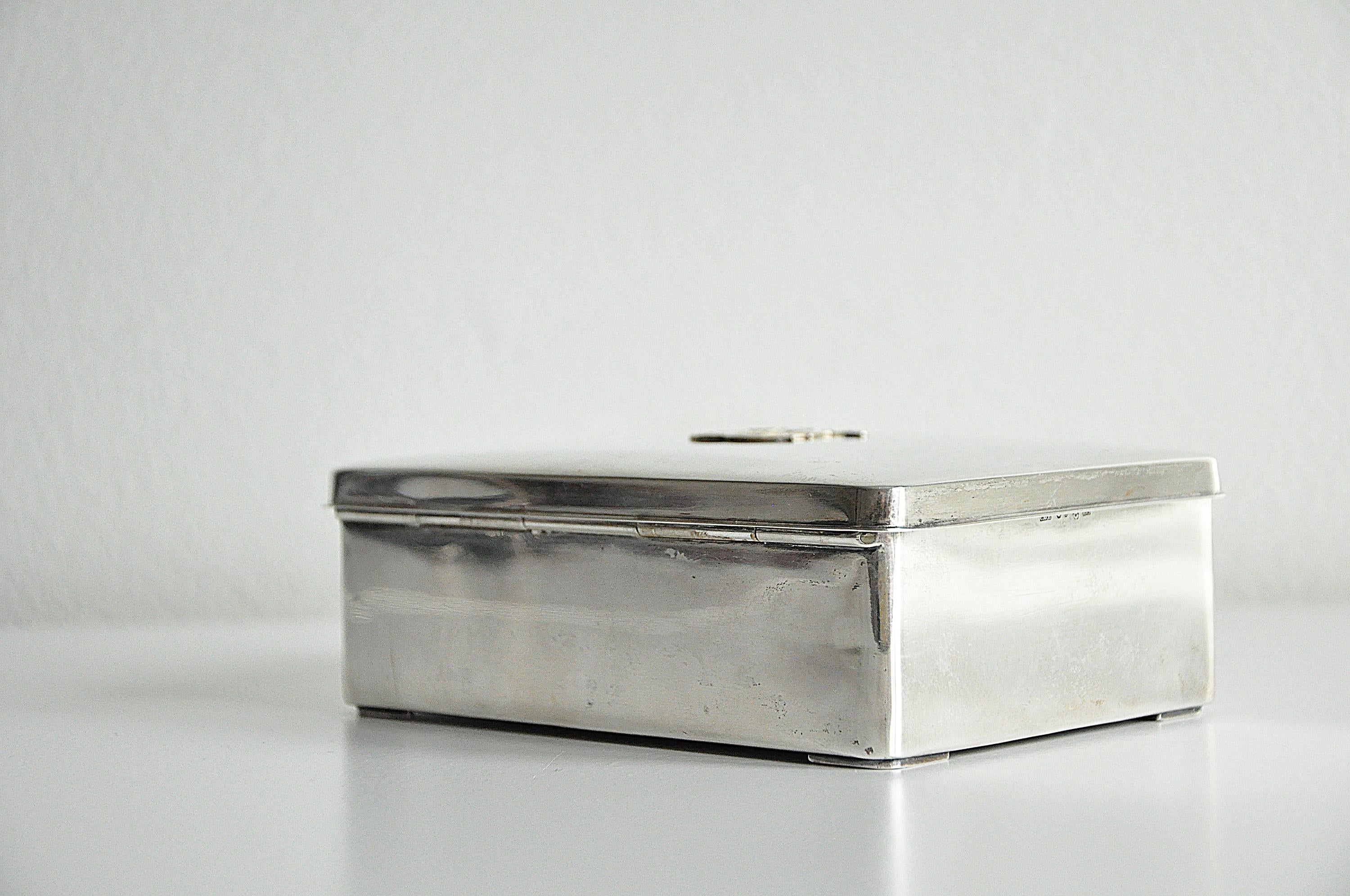 Scandinavian Modern Silver Box from C. G. Hallberg, Sweden -1937 For Sale 3