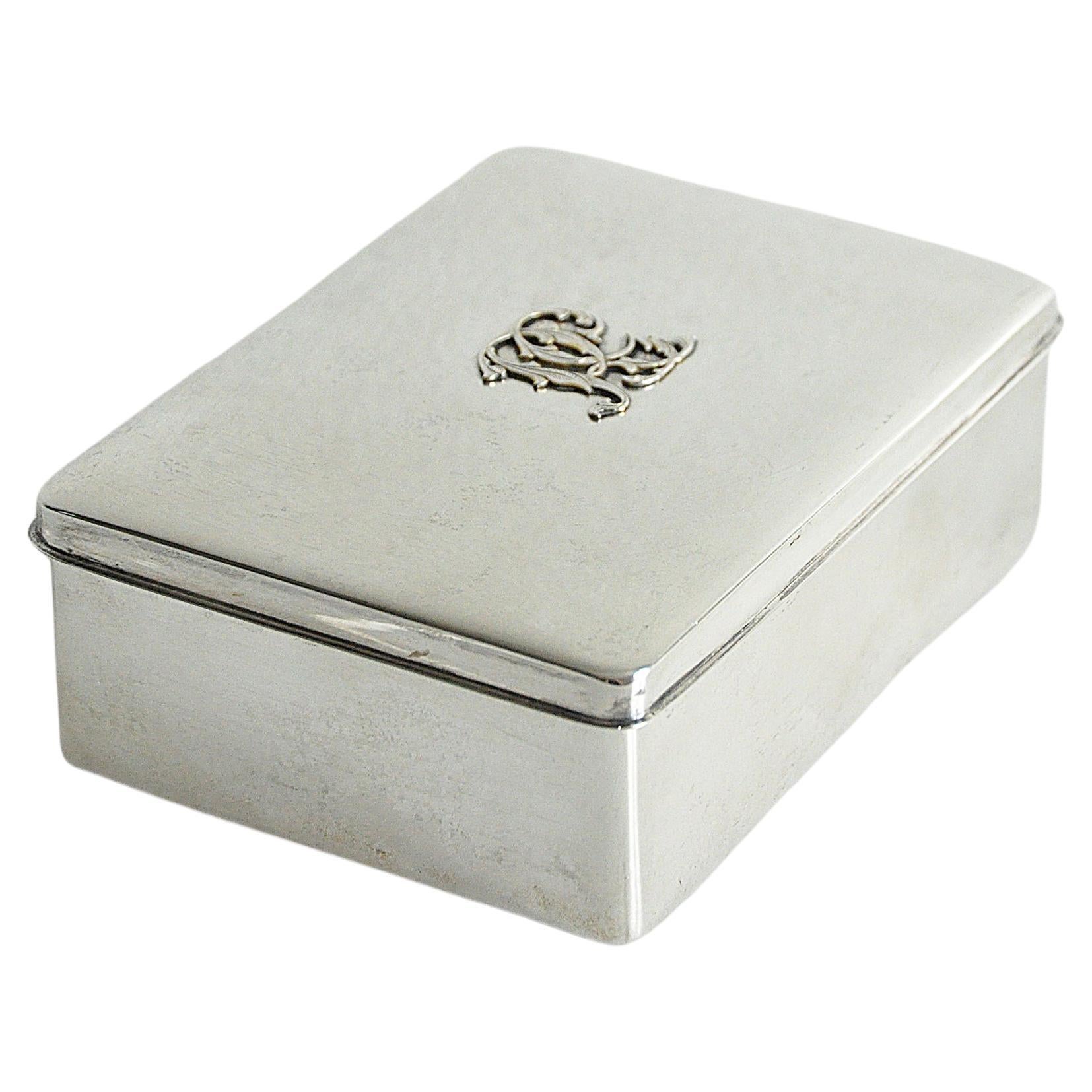 Scandinavian Modern Silver Box from C. G. Hallberg, Sweden -1937 For Sale