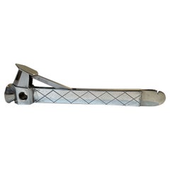 Scandinavian Modern Silver Cigar Cutter with Harlequin, 1950s