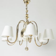 Scandinavian Modern Silver Plate Chandelier by Elis Bergh, C. G. Hallberg, 1920s