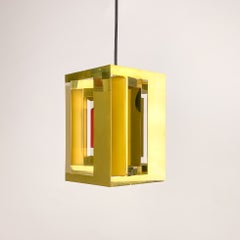 Scandinavian Modern Simon Henningsen Vintage Casablanca Pendant Brass White Red