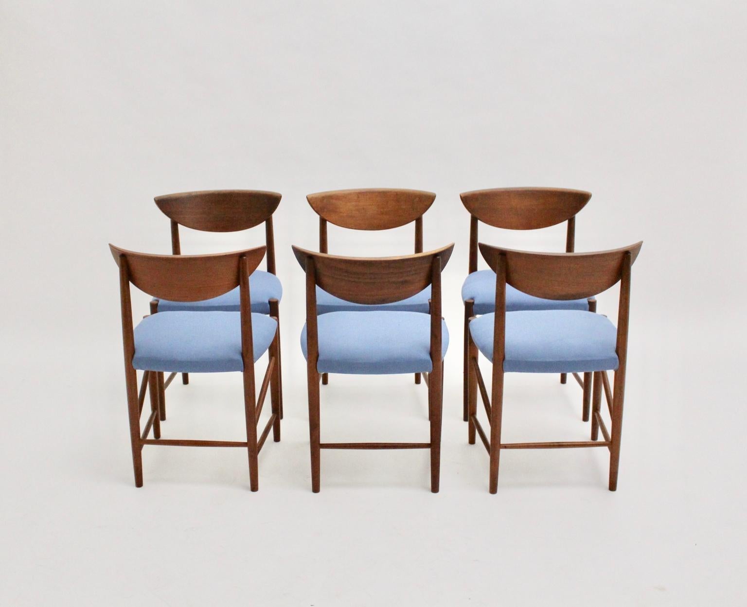 Scandinavian Modern Six Vintage Teak Dining Chairs or Chairs Peter Hvidt Denmark For Sale 3