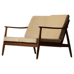 Retro Scandinavian Modern Sofa from Folke Ohlsson in Rattan and Teak