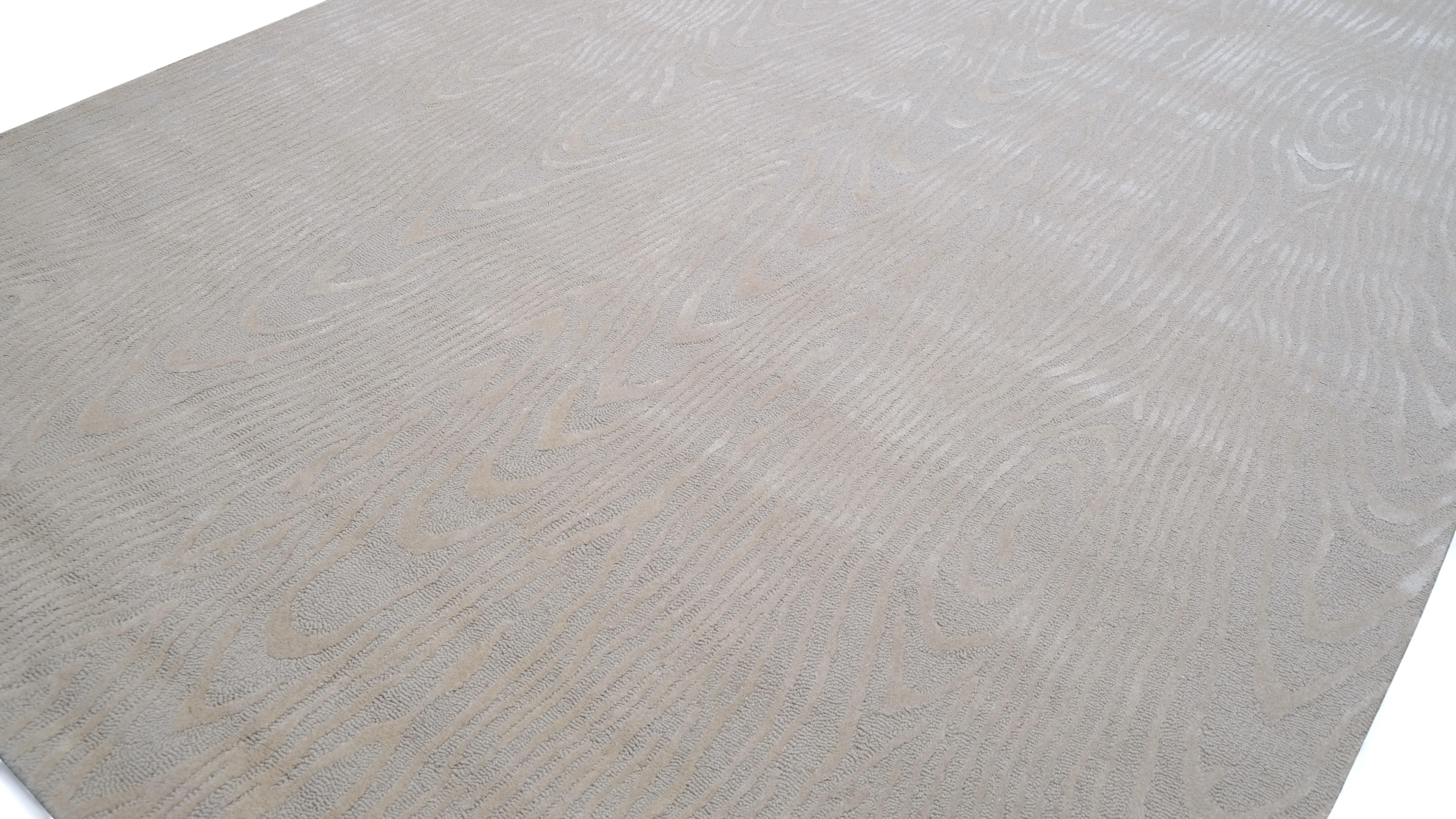 Skandinavischer moderner weicher, neutral getönter Wollteppich 10'x14' (Asiatisch) im Angebot