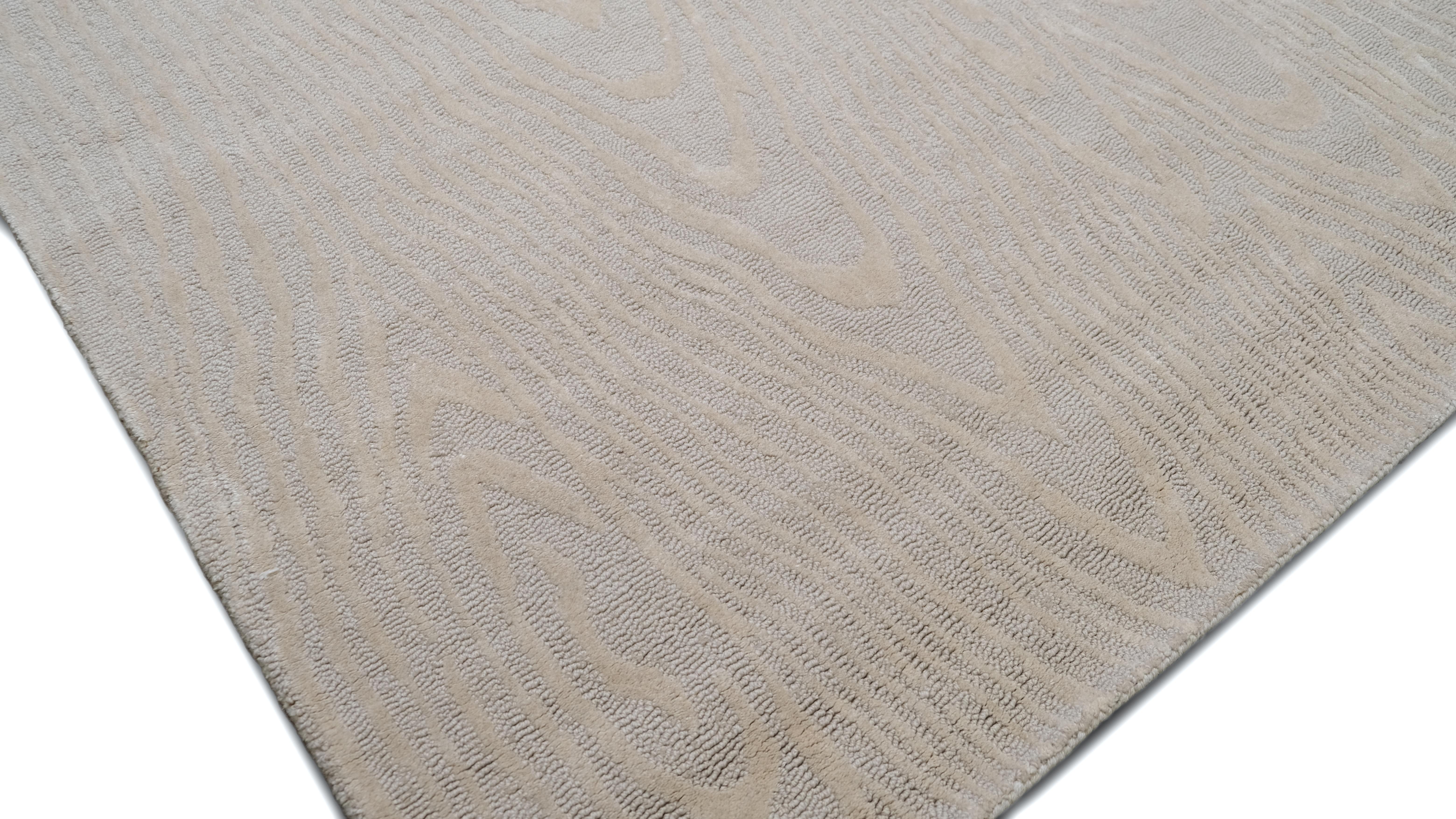 Skandinavischer moderner weicher, neutral getönter Wollteppich 10'x14' (Handgefertigt) im Angebot