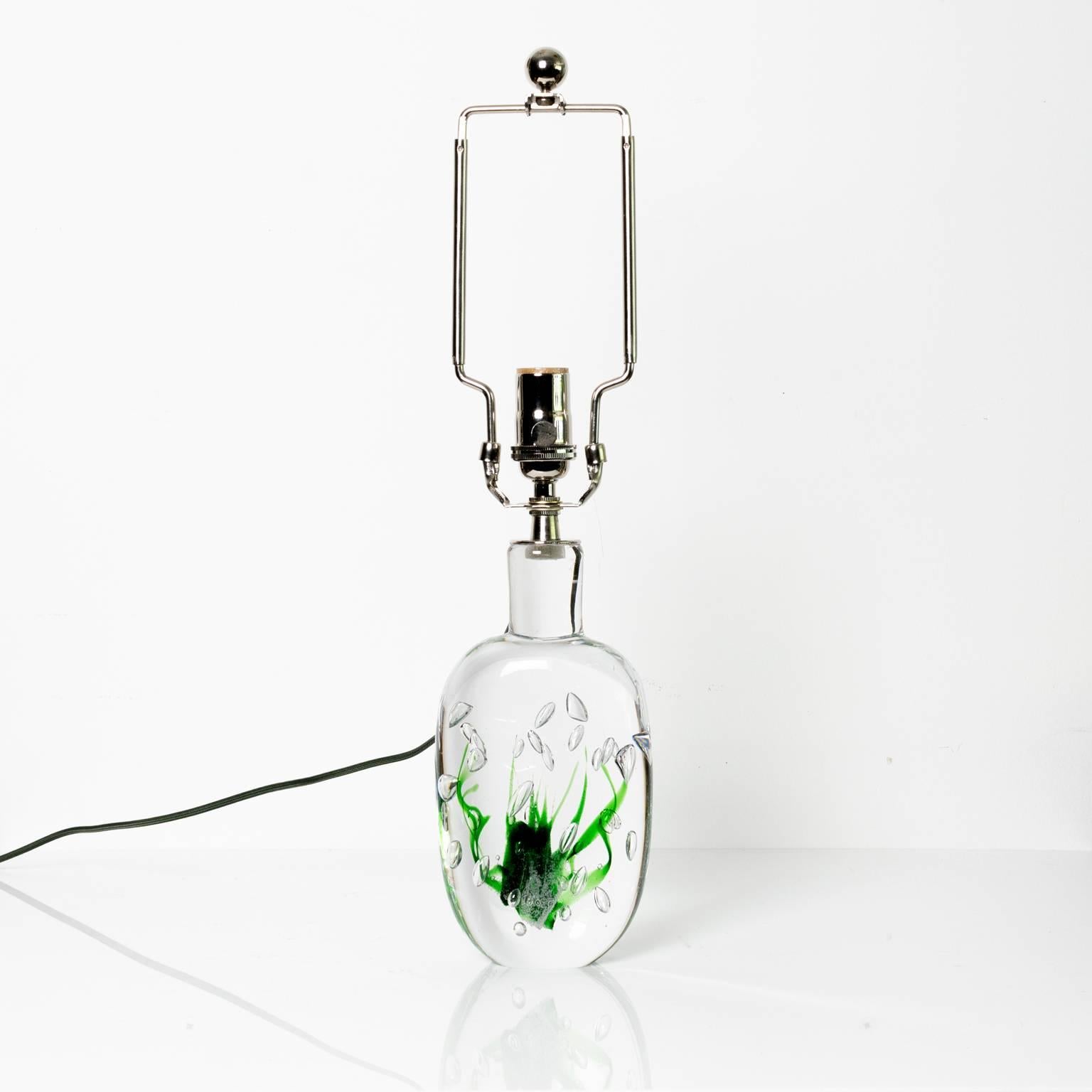 Hand-Crafted Scandinavian Modern Solid Crystal Lamps by Vicke Lindstrand for Kosta For Sale
