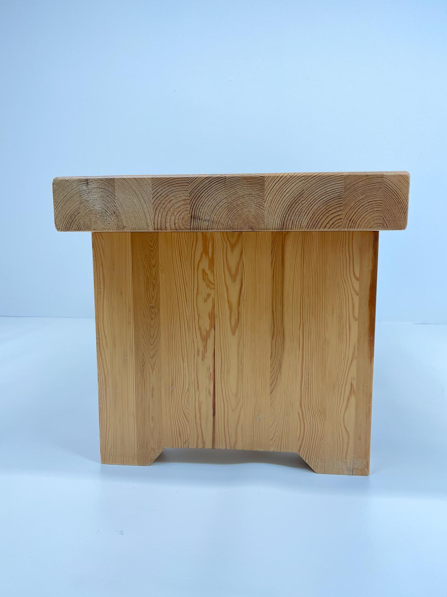 Scandinavian Modern Solid Pine Bench by Fröseke, Furniture Maker in Sweden, 1970s For Sale 5