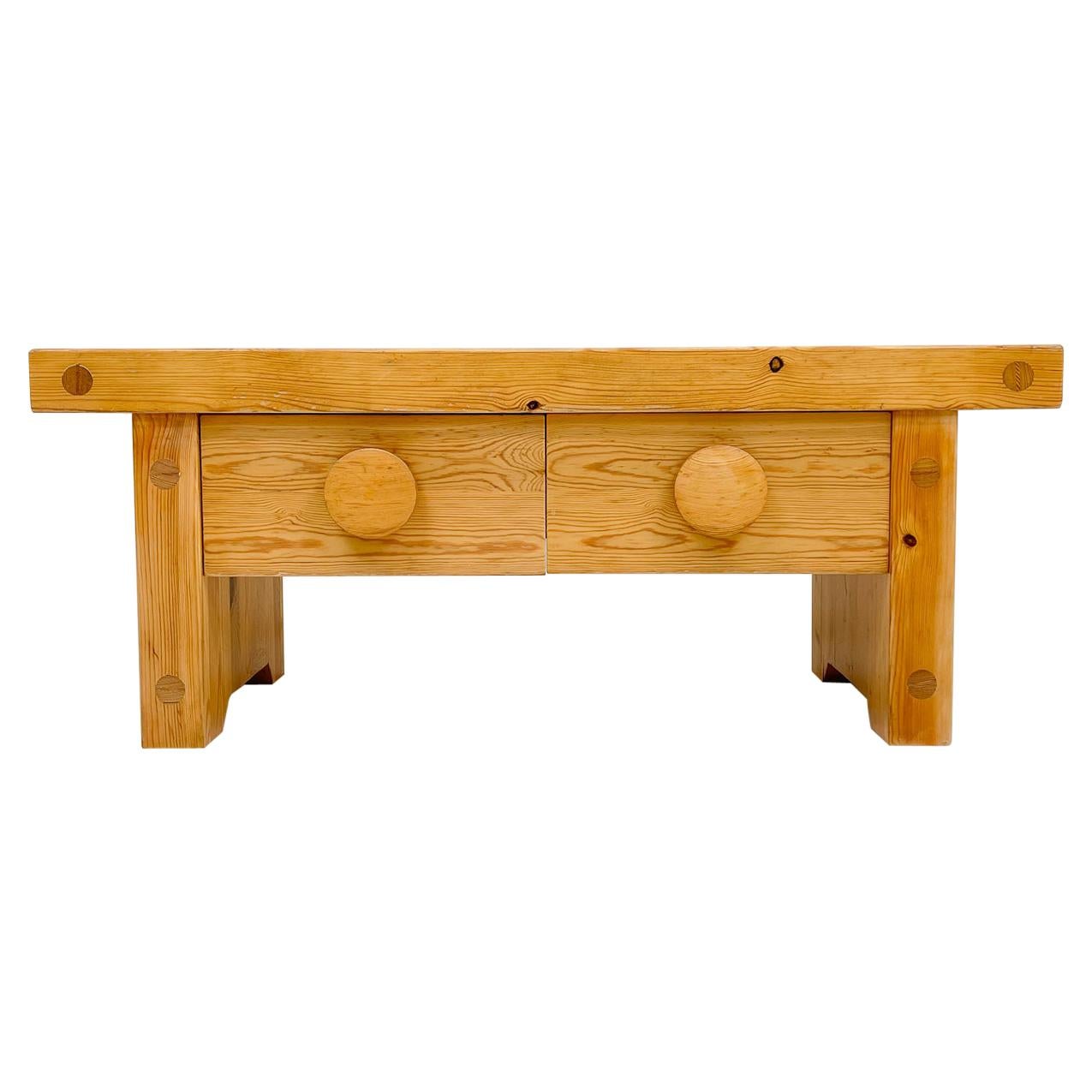 Scandinavian Modern Solid Pine Bench by Fröseke, Furniture Maker in Sweden, 1970s