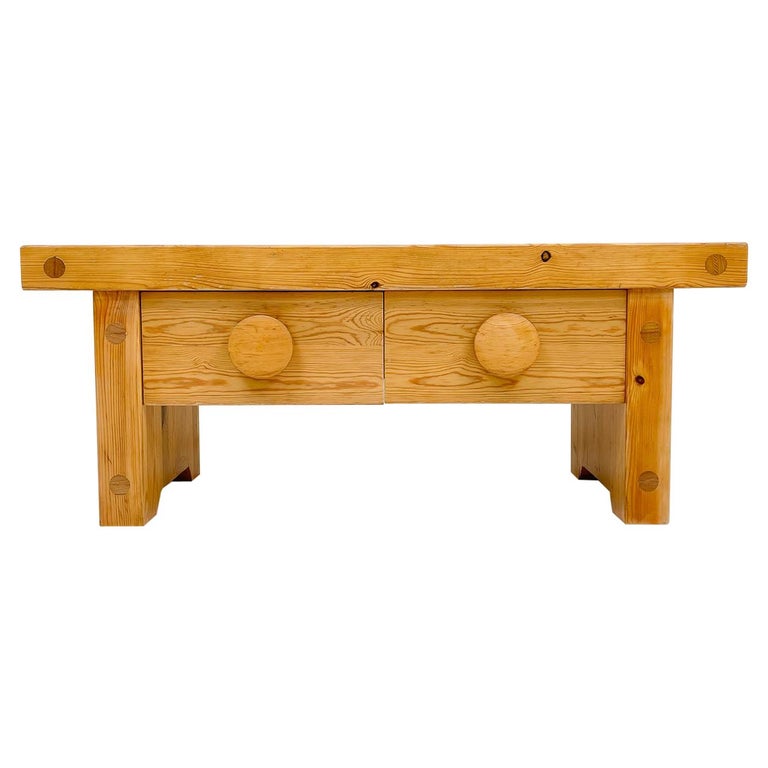 Scandinavian Modern Solid Pine Bench by Fröseke, Furniture Maker in