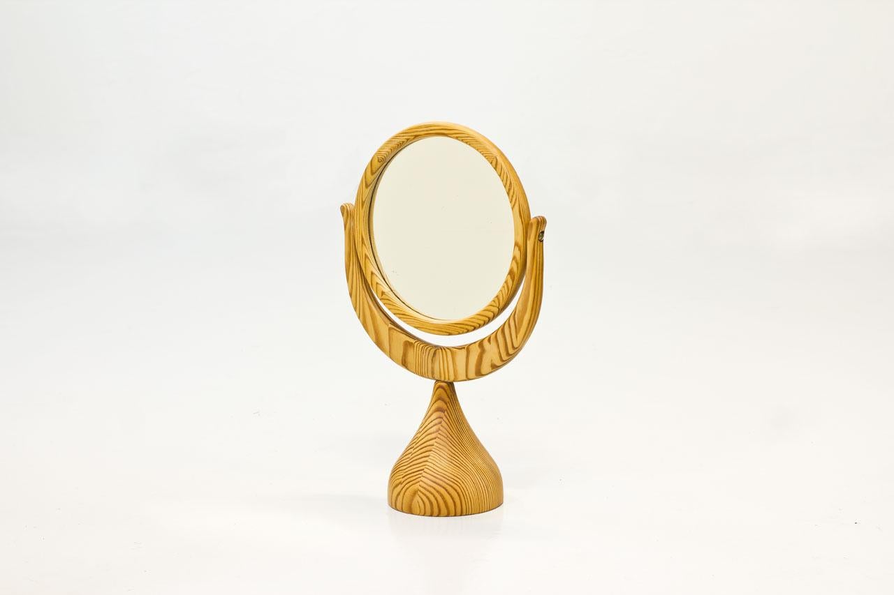 Scandinavian Modern Solid Pine Table Mirror by Erik Höglund for Boda Trä, Sweden 4