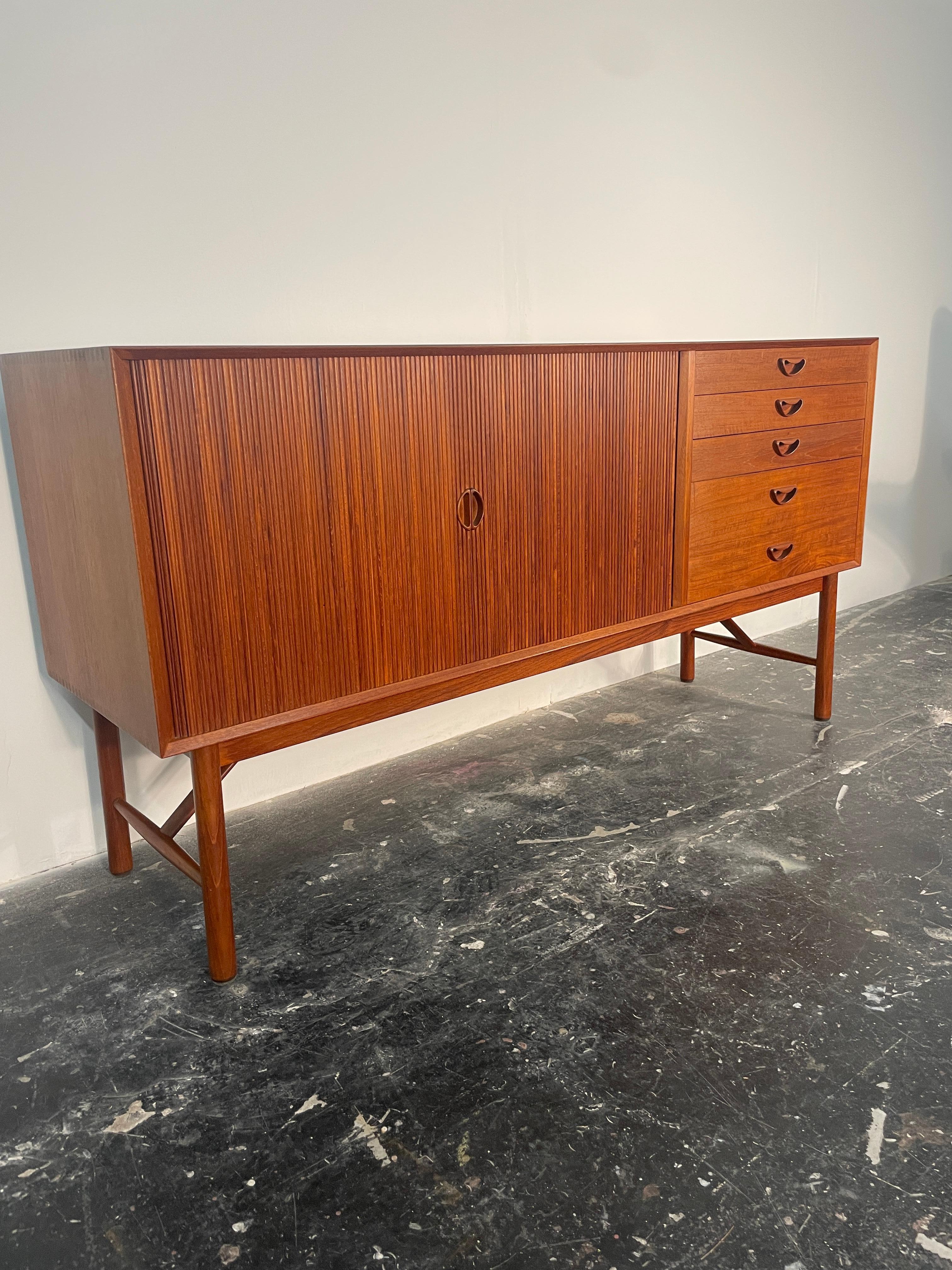 Danish Mid Century Modern Solid Teak Credenza by Peter Hvidt and Orla Mølgaard-Nielsen