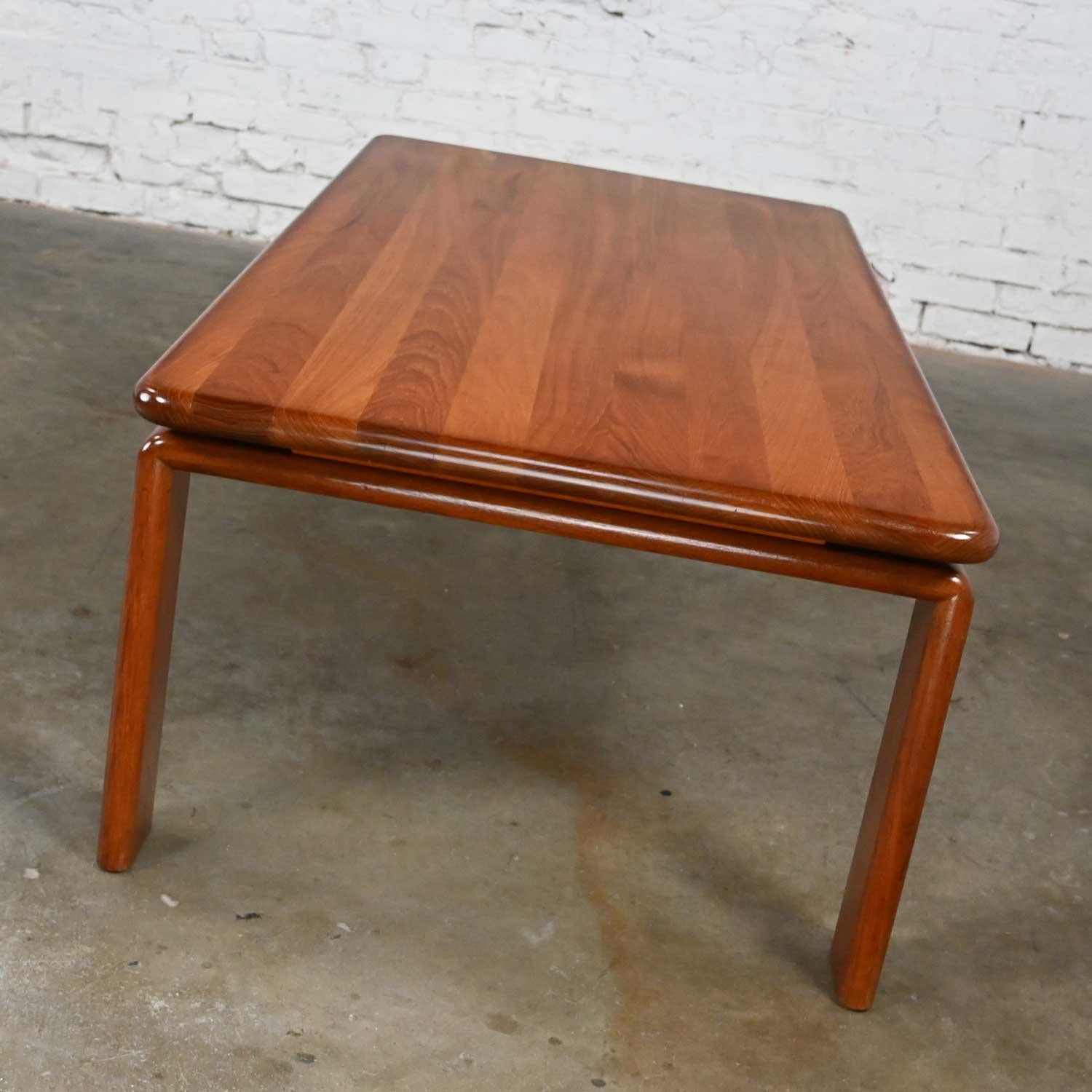 20th Century Scandinavian Modern Solid Teak Rectangular Coffee Table Style of Westnofa Norway For Sale