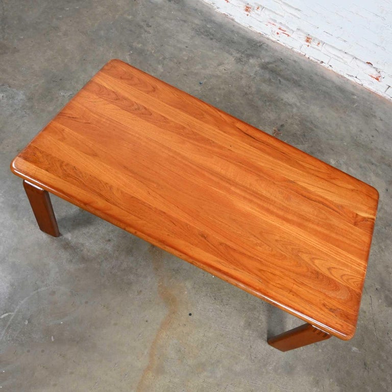 Scandinavian Modern Solid Teak Rectangular Coffee Table Style of