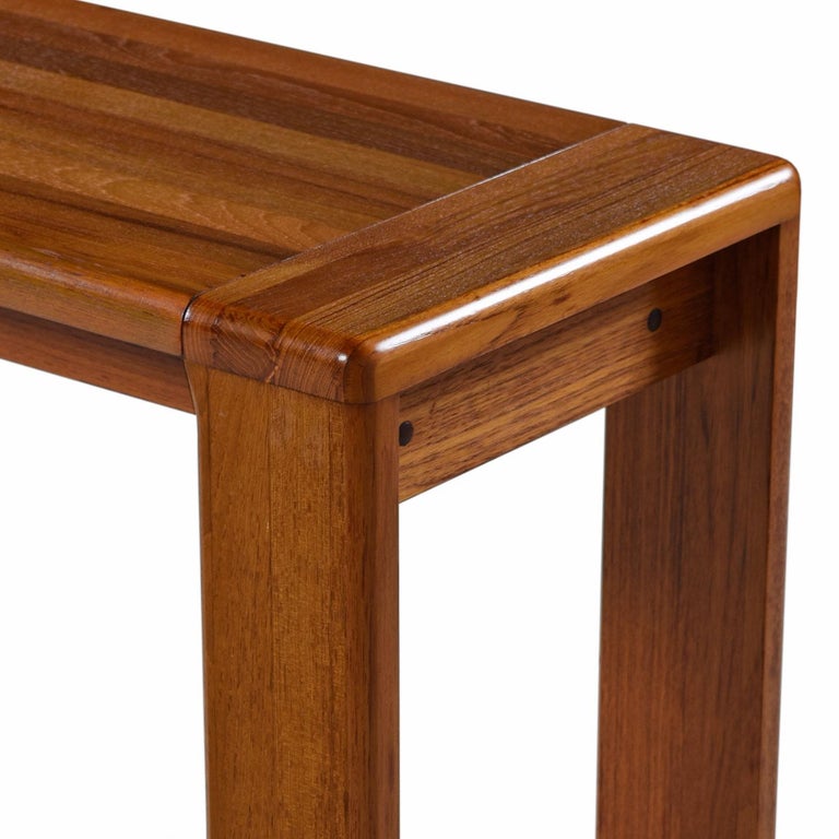Scandinavian Modern Solid Teak Sofa Table Console Table, circa 1970s at 1stDibs