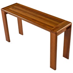 Scandinavian Modern Solid Teak Sofa Table Console Table, circa 1970s