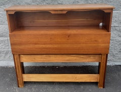 Scandinavian Modern Solid Walnut Bookcase Storage Twin Size Headboards, a Pair