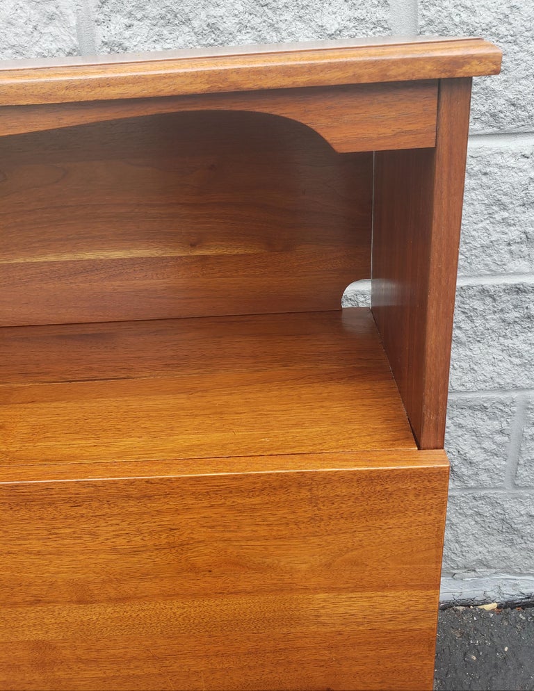 Scandinavian Modern Solid Walnut Bookcase Storage Twin Size Headboards