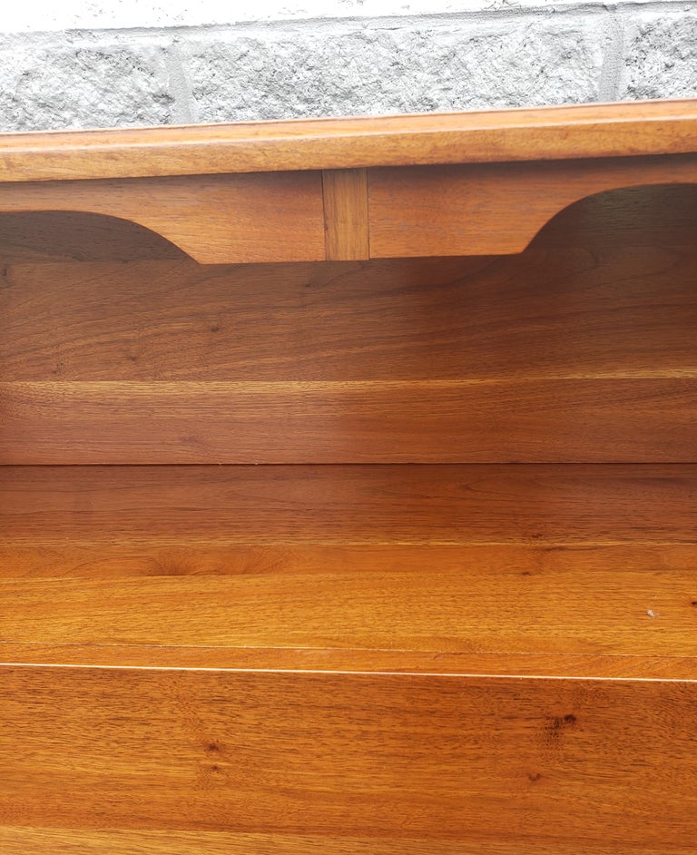 Scandinavian Modern Solid Walnut Bookcase Storage Twin Size Headboards