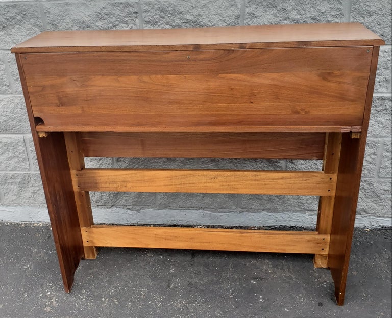 Scandinavian Modern Solid Walnut Bookcase Storage Twin Size Headboards