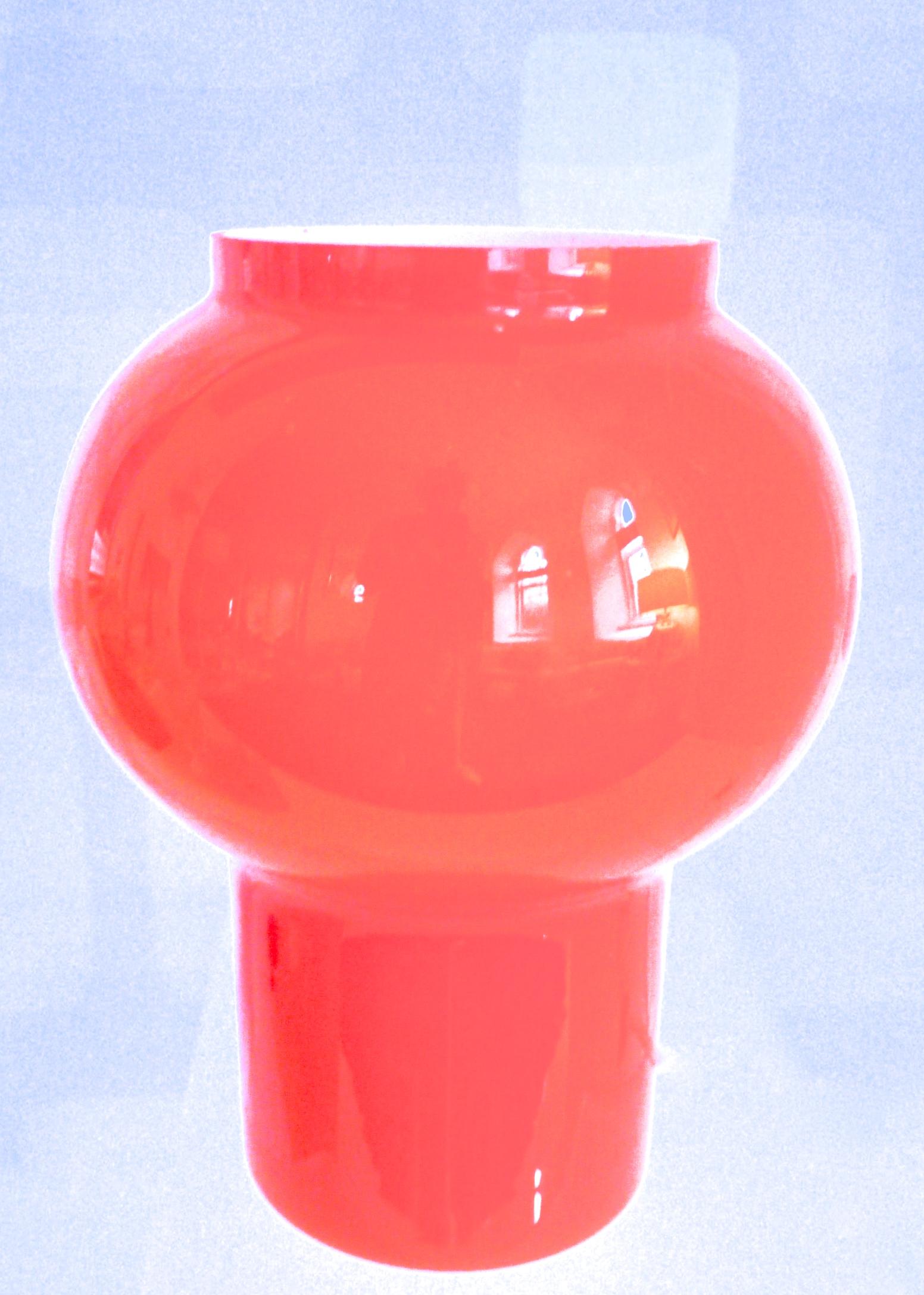Scandinavian Modern Space Age/Sputnik Orange Table Lamp Cased Glass Early 1970 For Sale 8