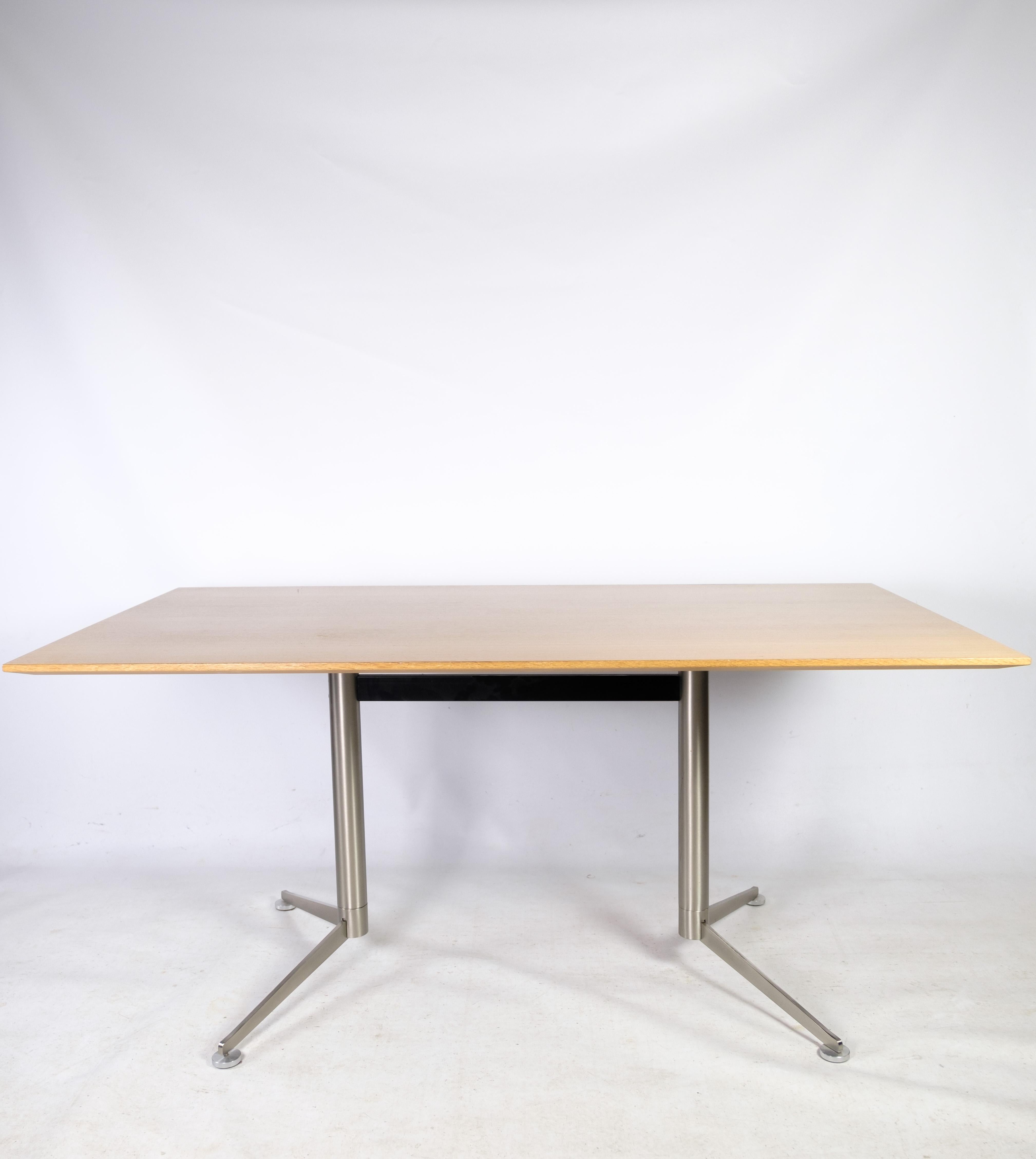 Danish Scandinavian Modern Spinal Dining Table, Paul Leroy in Oak For Sale