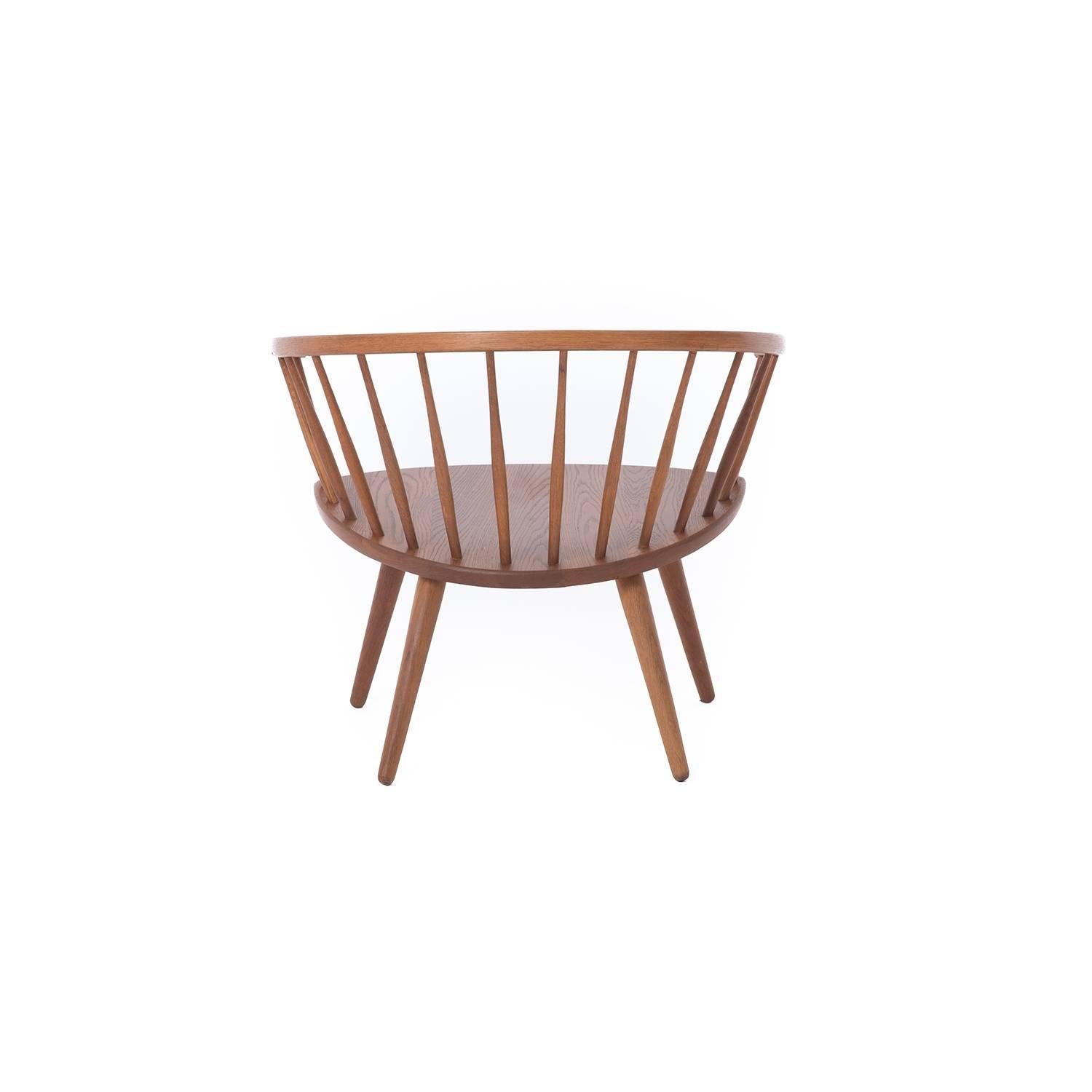 Stained Scandinavian Modern Spindle-Back Chair