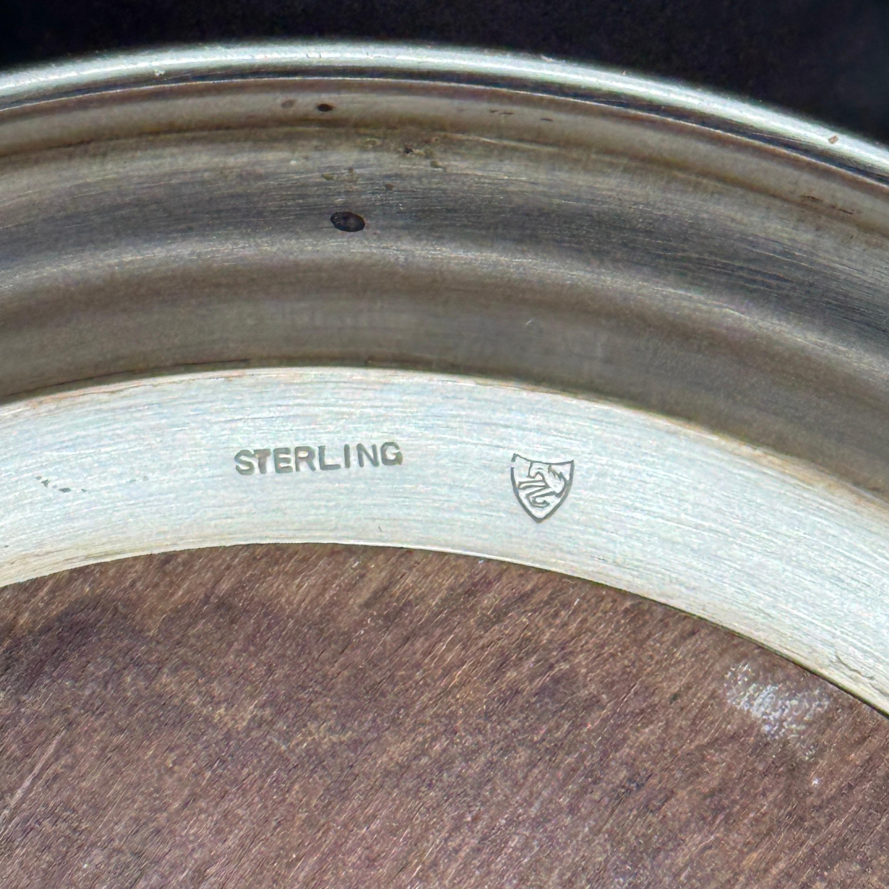 Bol scandinave moderne en argent sterling et bois d'acajou en vente 6