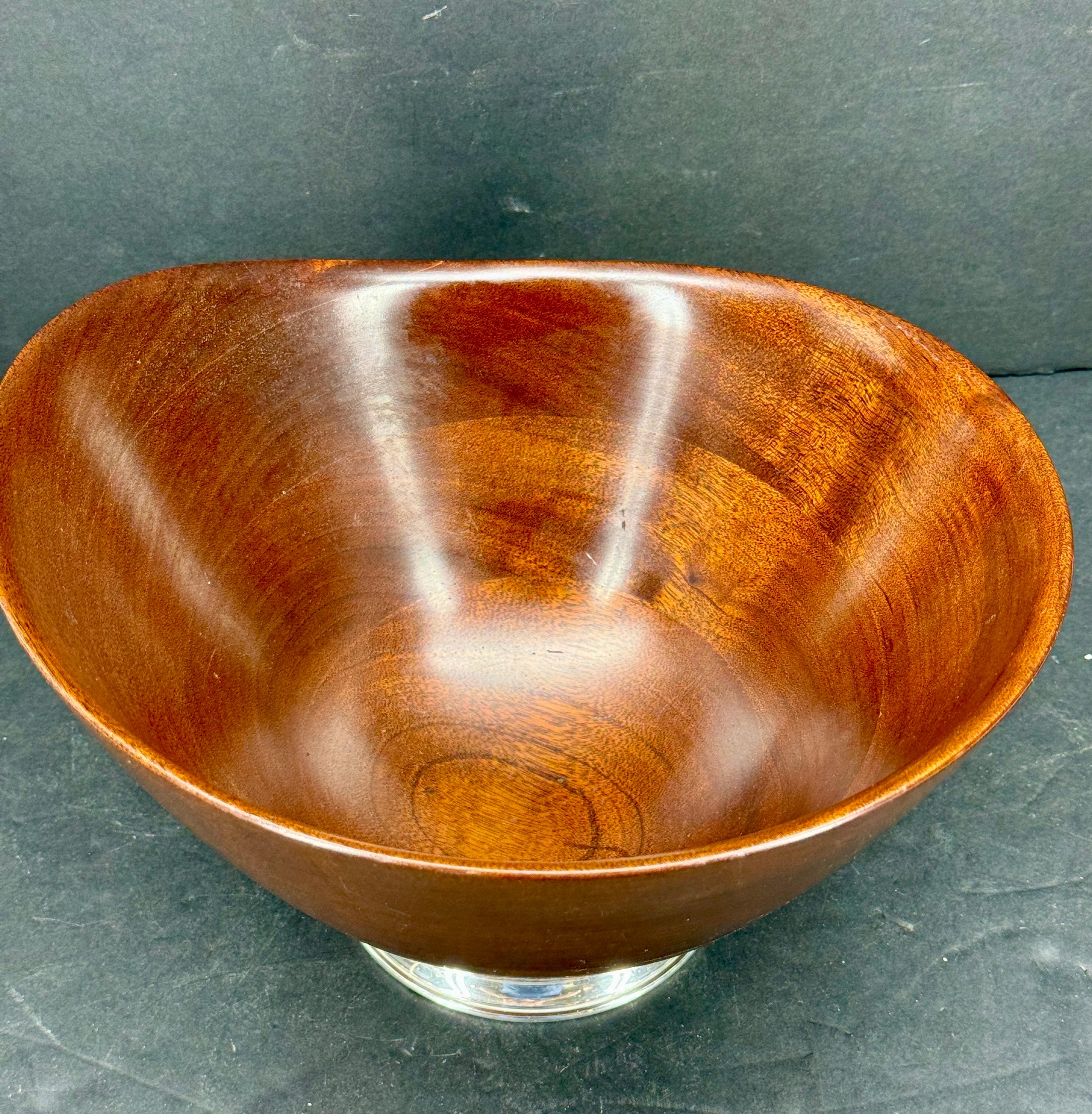 Bol scandinave moderne en argent sterling et bois d'acajou en vente 8