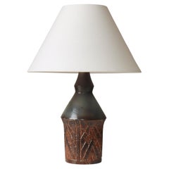 The Modern Scandinavian Stoneware Brutalist Tischlampe von Sejer, Dänemark, 1960er Jahre