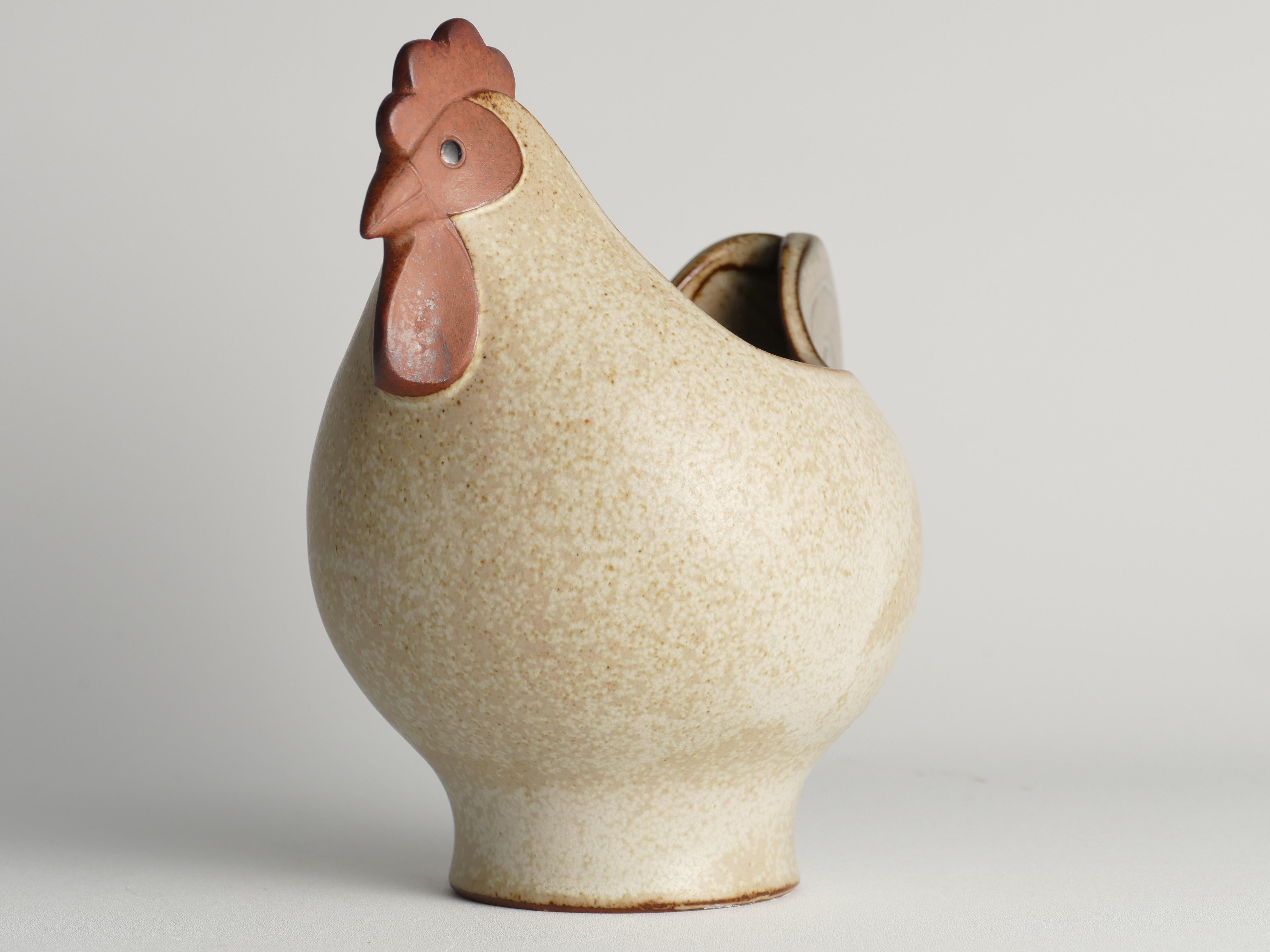 Scandinavian Modern Stoneware Easter Hen Bowl by Lisa Larson, 1982 4