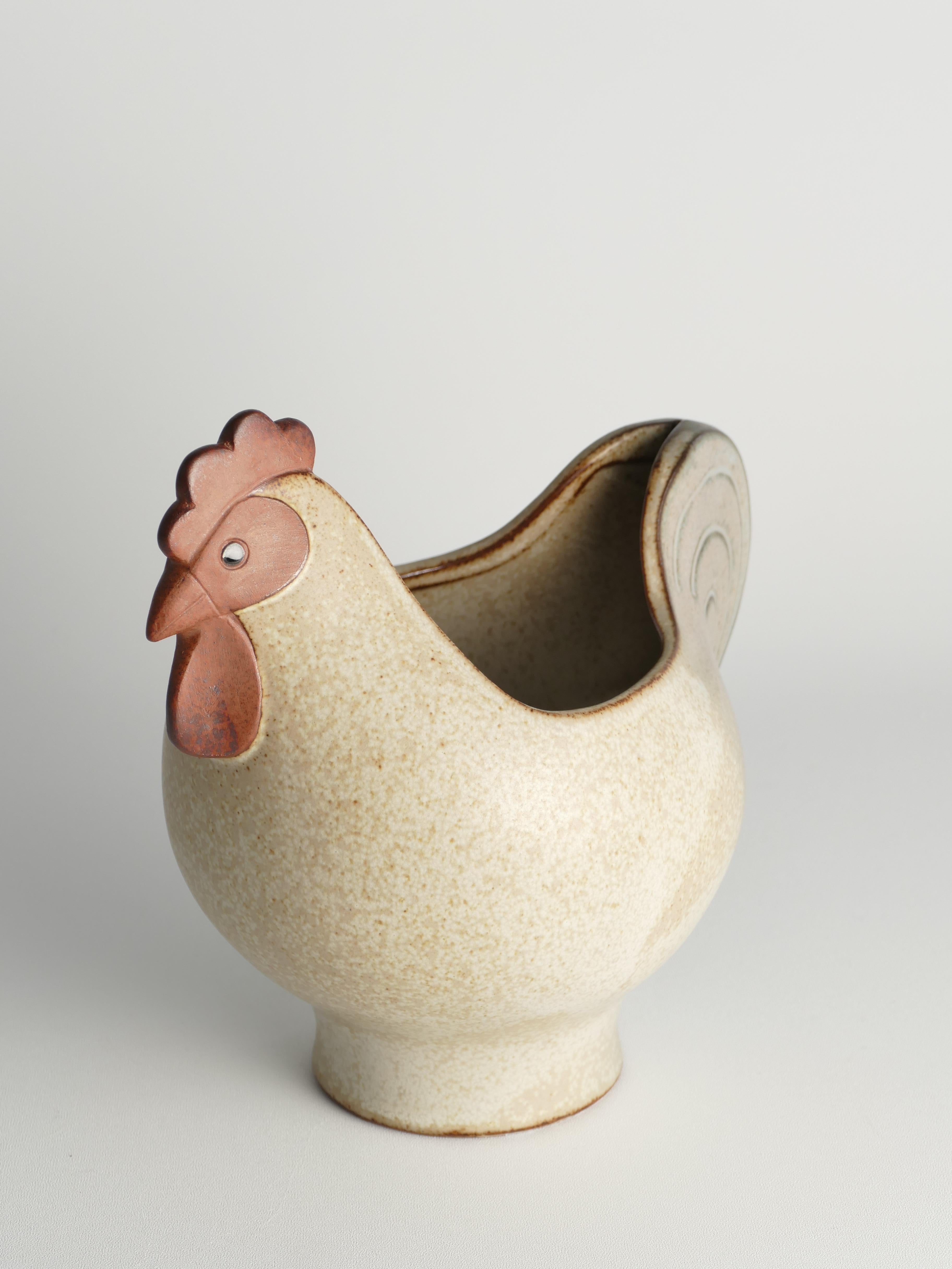 Scandinavian Modern Stoneware Easter Hen Bowl by Lisa Larson, 1982 10