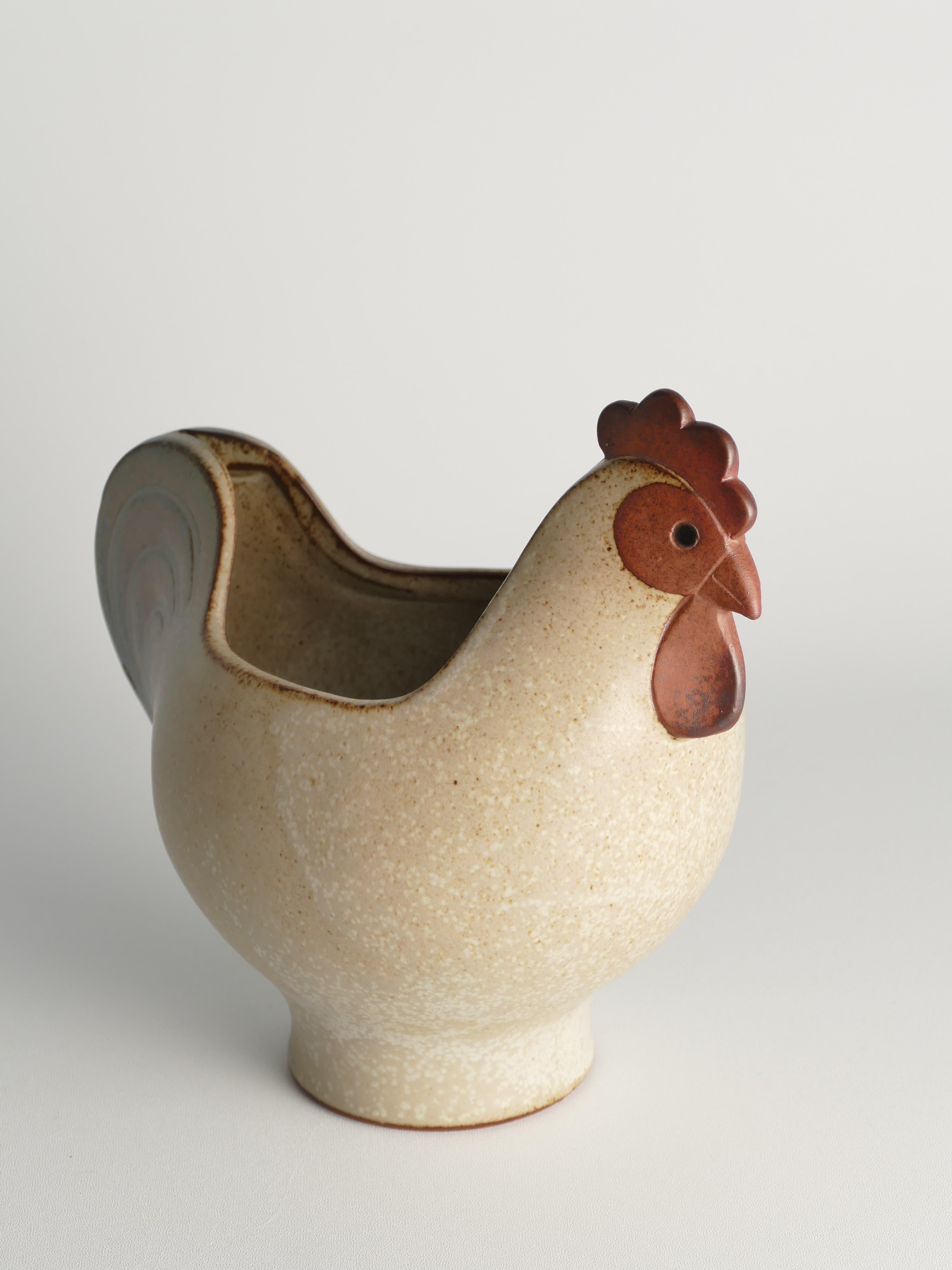 Scandinavian Modern Stoneware Easter Hen Bowl by Lisa Larson, 1982 13