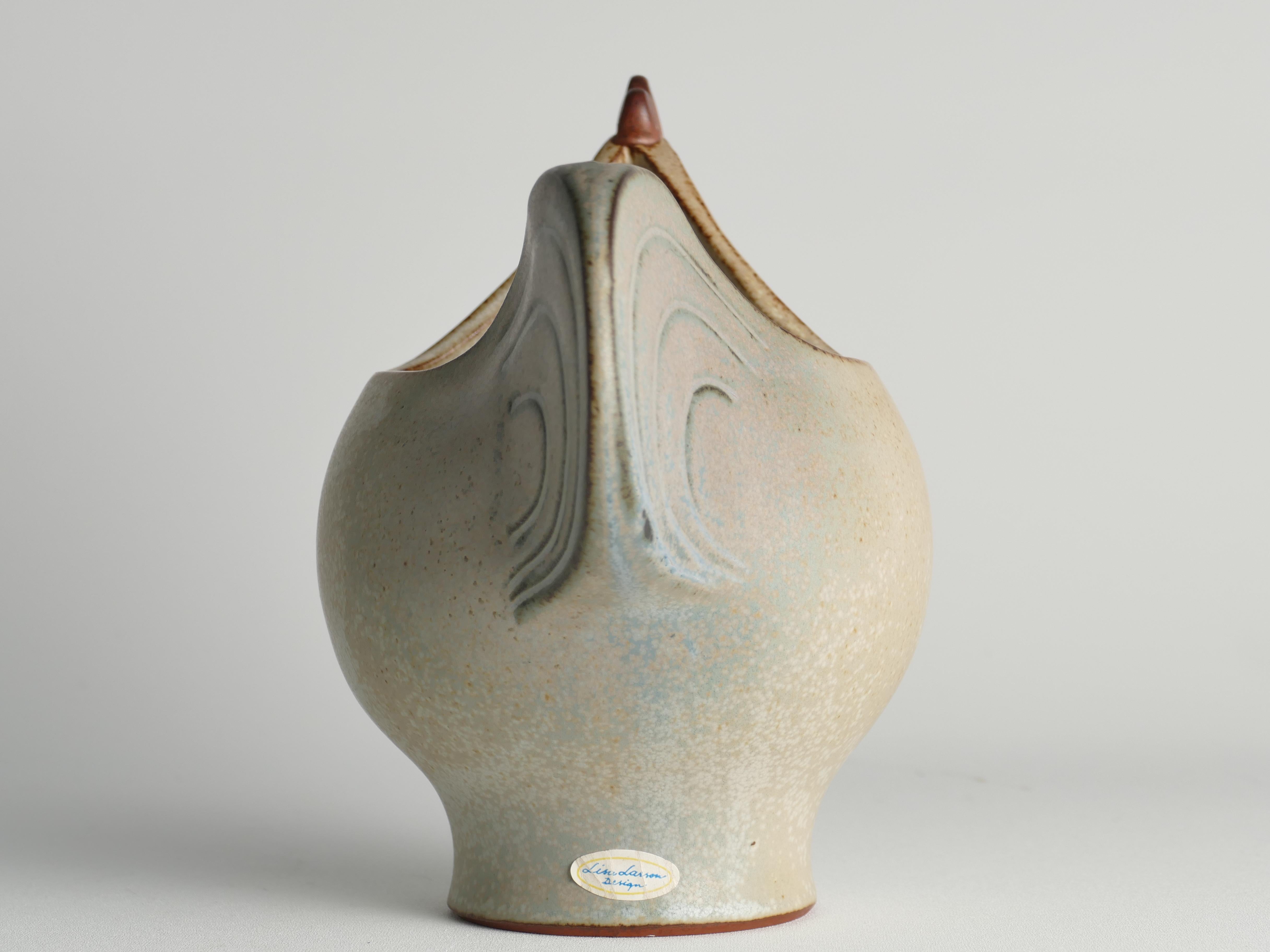 Hand-Crafted Scandinavian Modern Stoneware Easter Hen Bowl by Lisa Larson, 1982