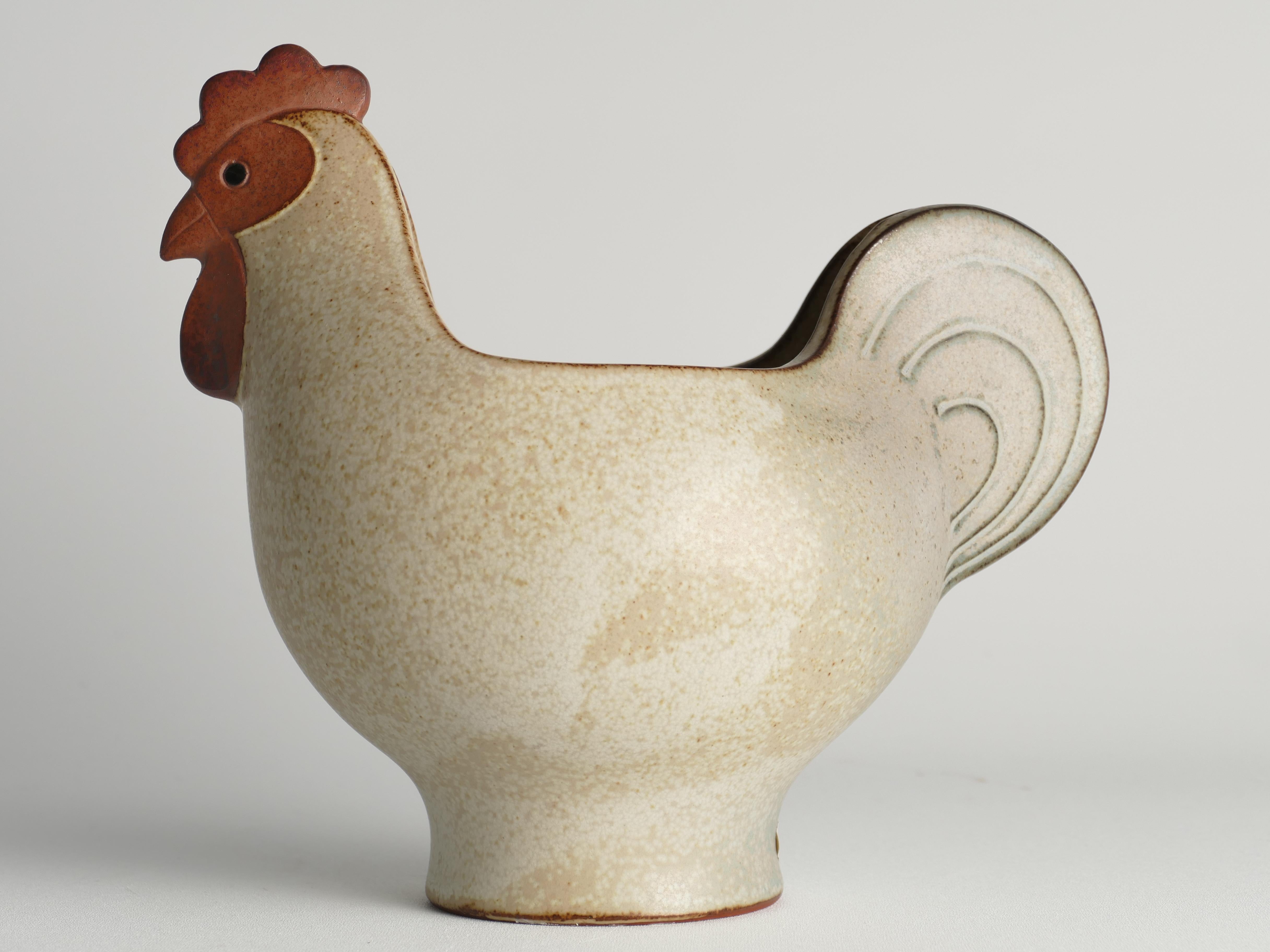 Scandinavian Modern Stoneware Easter Hen Bowl by Lisa Larson, 1982 1