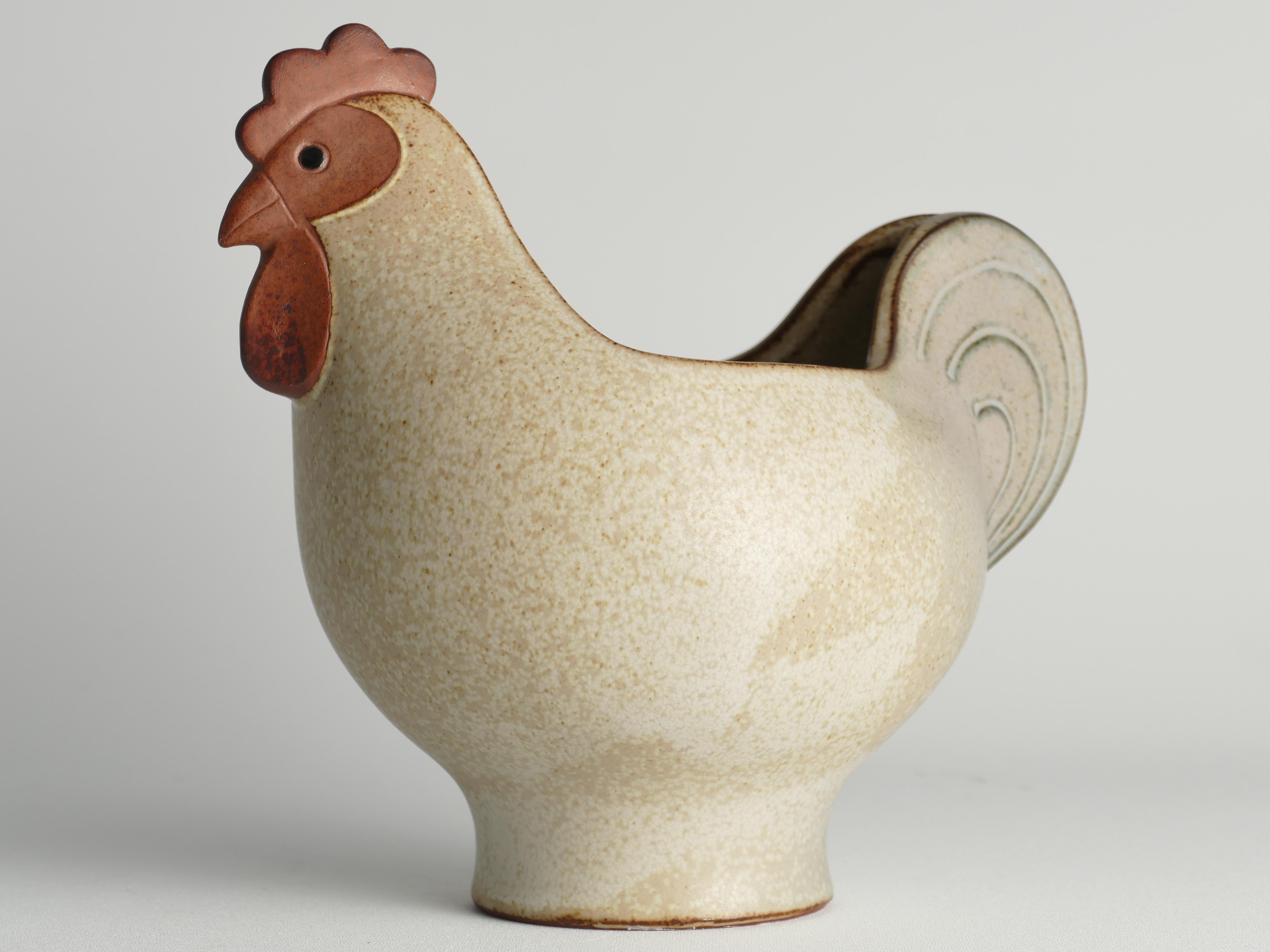 Scandinavian Modern Stoneware Easter Hen Bowl by Lisa Larson, 1982 2