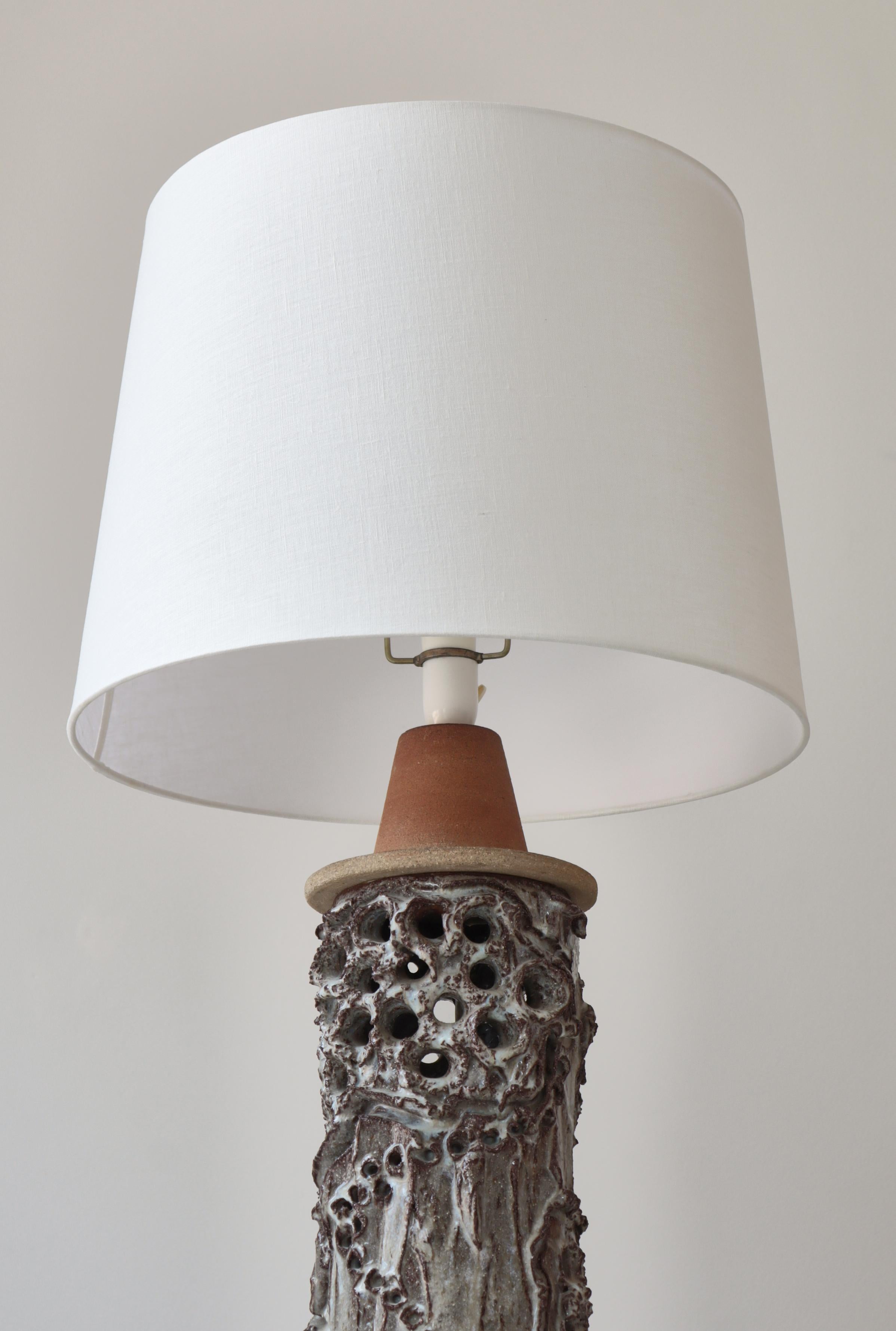 Mid-20th Century Scandinavian Modern Stoneware Floor Lamp Bodil Marie Nielsen, Denmark, 1960s For Sale