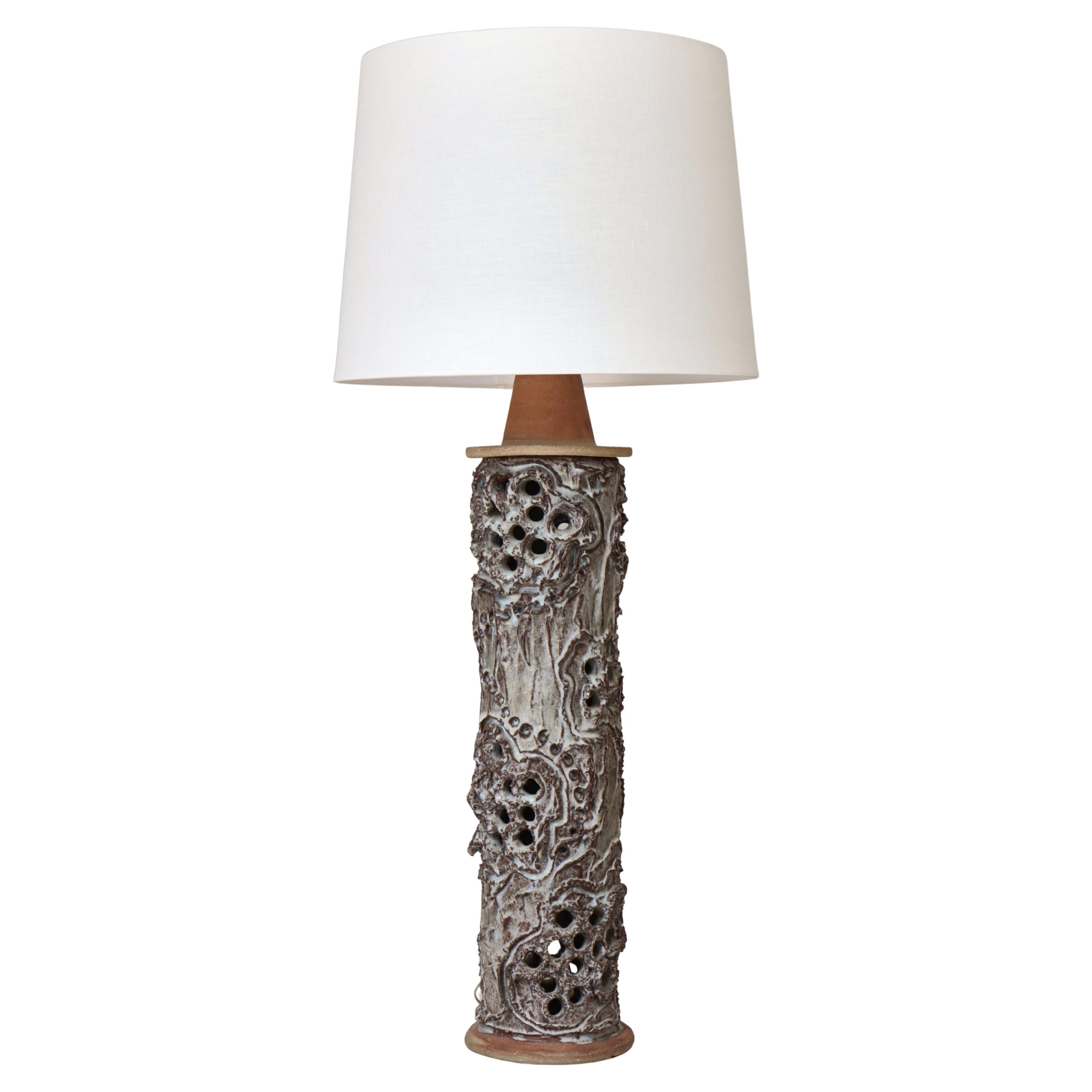 Scandinavian Modern Stoneware Floor Lamp Bodil Marie Nielsen, Denmark, 1960s For Sale