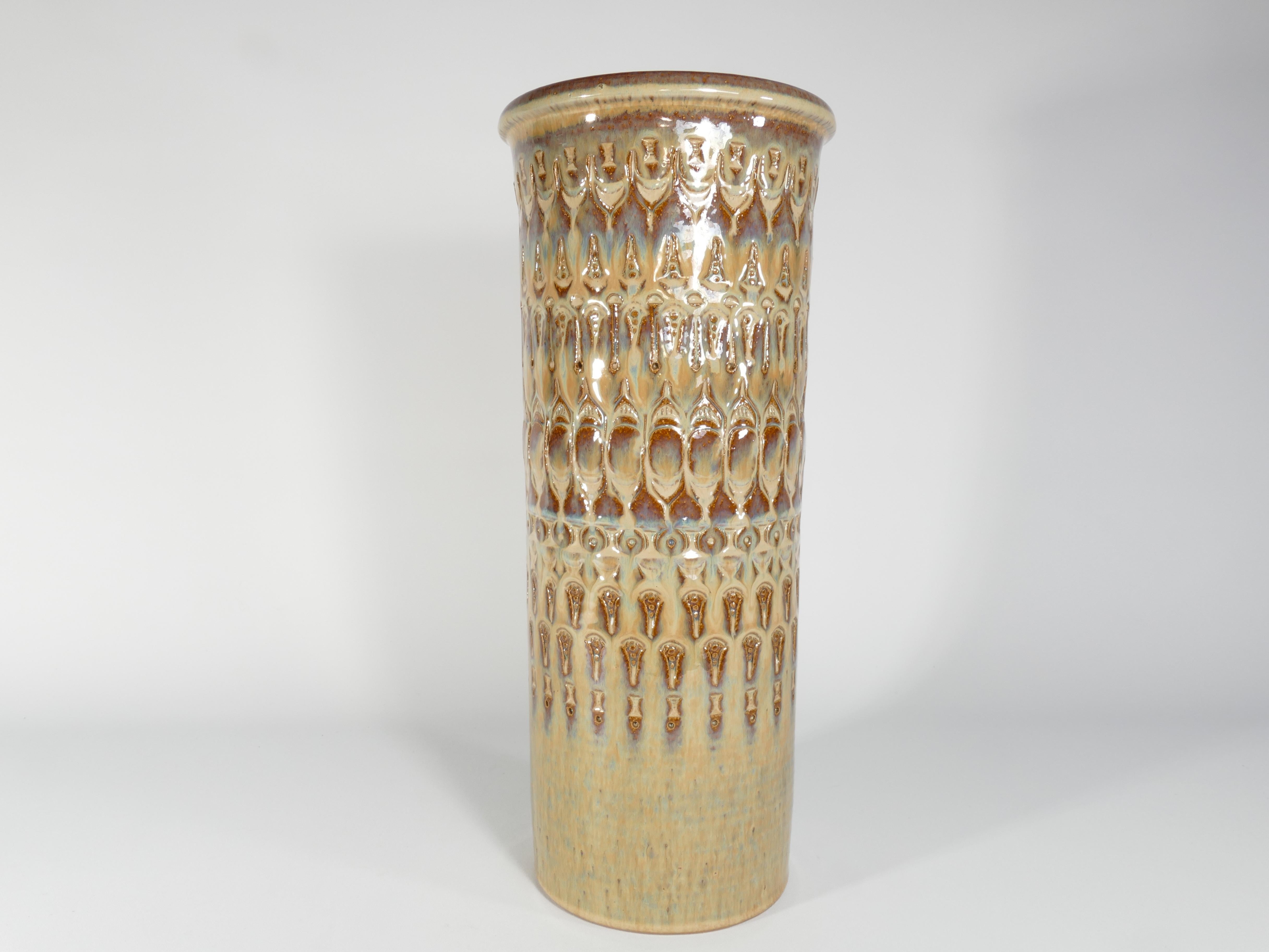 Hand-Crafted Scandinavian Modern Stoneware Floor Vase, 