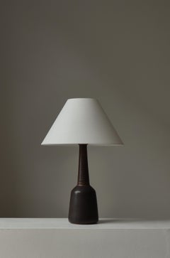 Scandinavian Stoneware tall brown Table Lamp by SAXBO, Eva Stæhr Nielsen, 1940s
