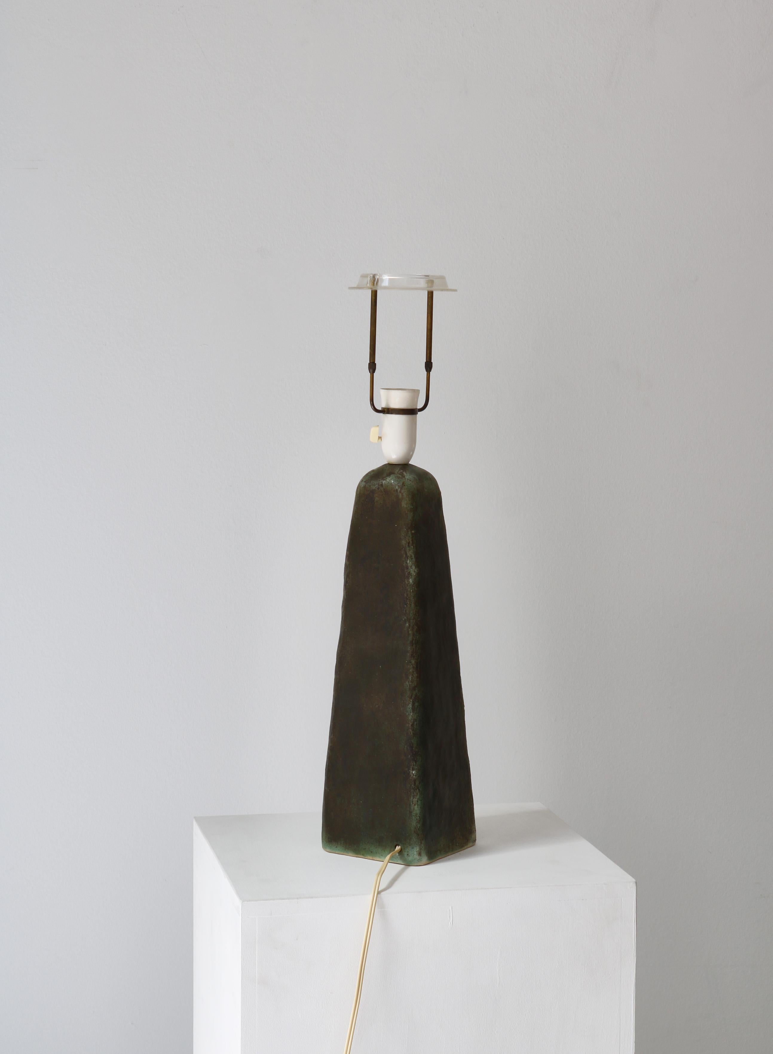 Scandinavian Modern Stoneware Table Lamp by Eigil Hinrichsen, Denmark, 1950s For Sale 7