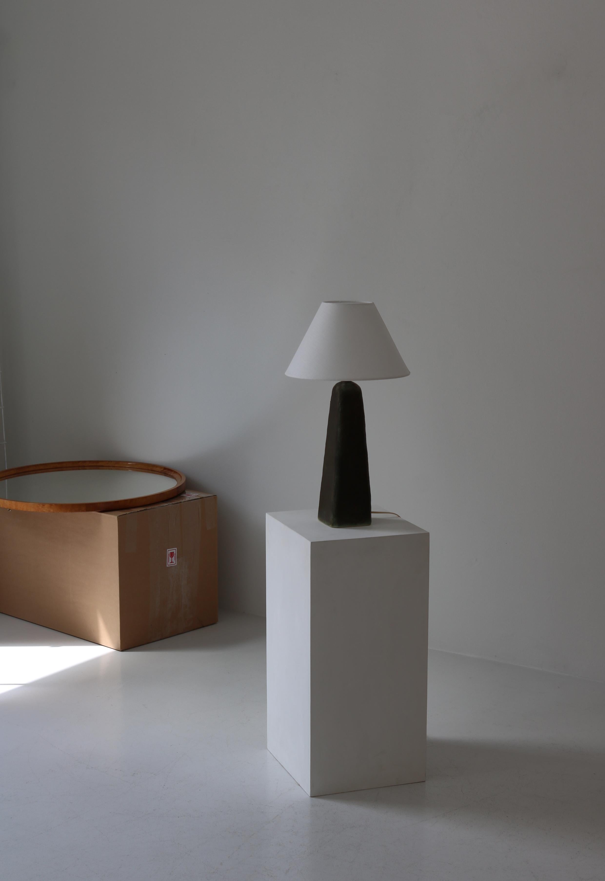 Scandinavian Modern Stoneware Table Lamp by Eigil Hinrichsen, Denmark, 1950s For Sale 9