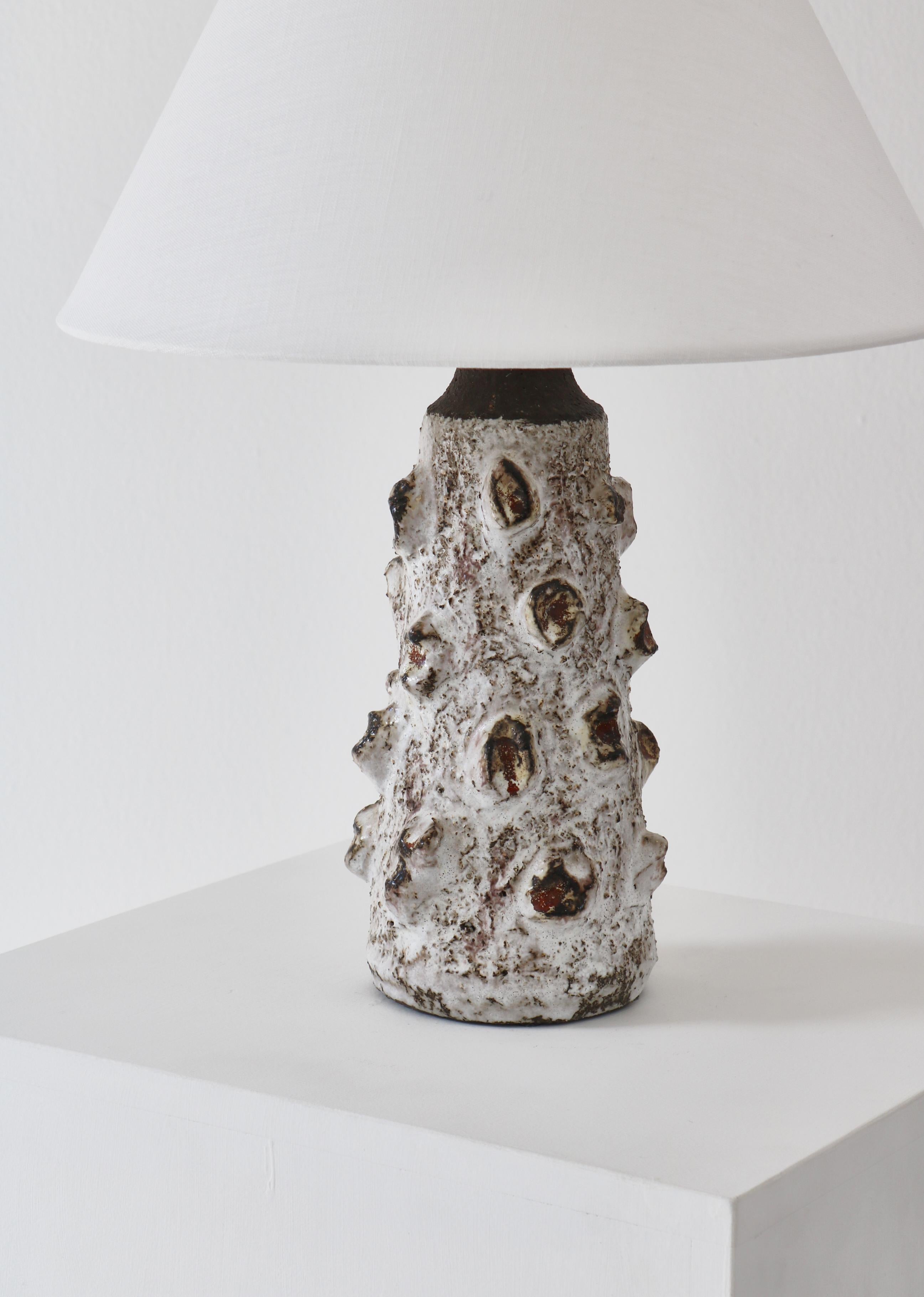 Scandinavian Modern Stoneware Table Lamp by Henri Ceramic, Denmark, 1960s In Good Condition In Odense, DK