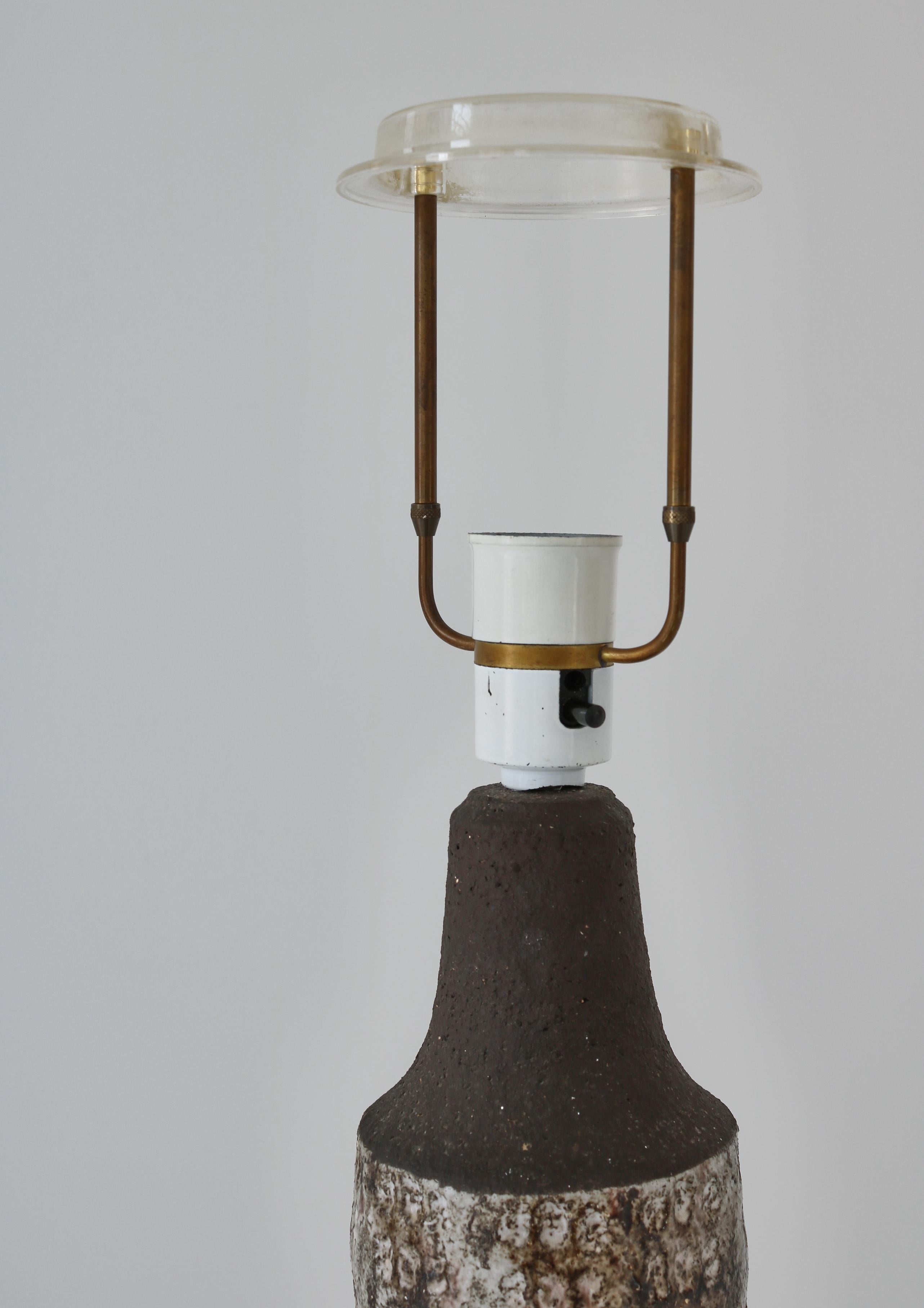 Scandinavian Modern Stoneware Table Lamp by Henri Ceramic, Denmark, 1960s For Sale 3