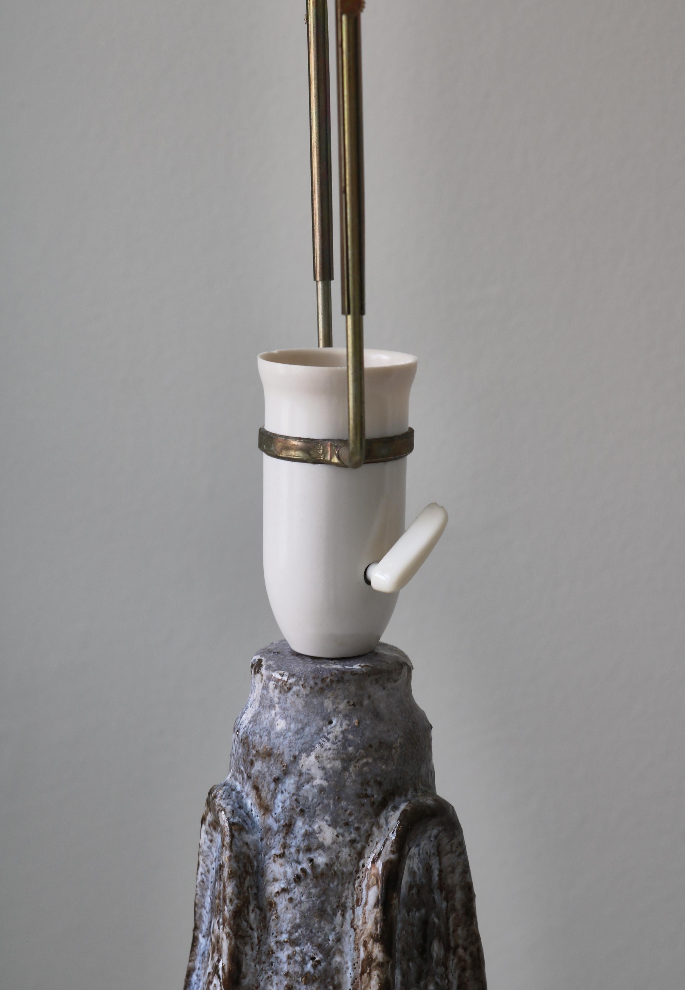 Scandinavian Modern Stoneware Table Lamp by Henri Ceramics, Denmark, 1960s For Sale 6